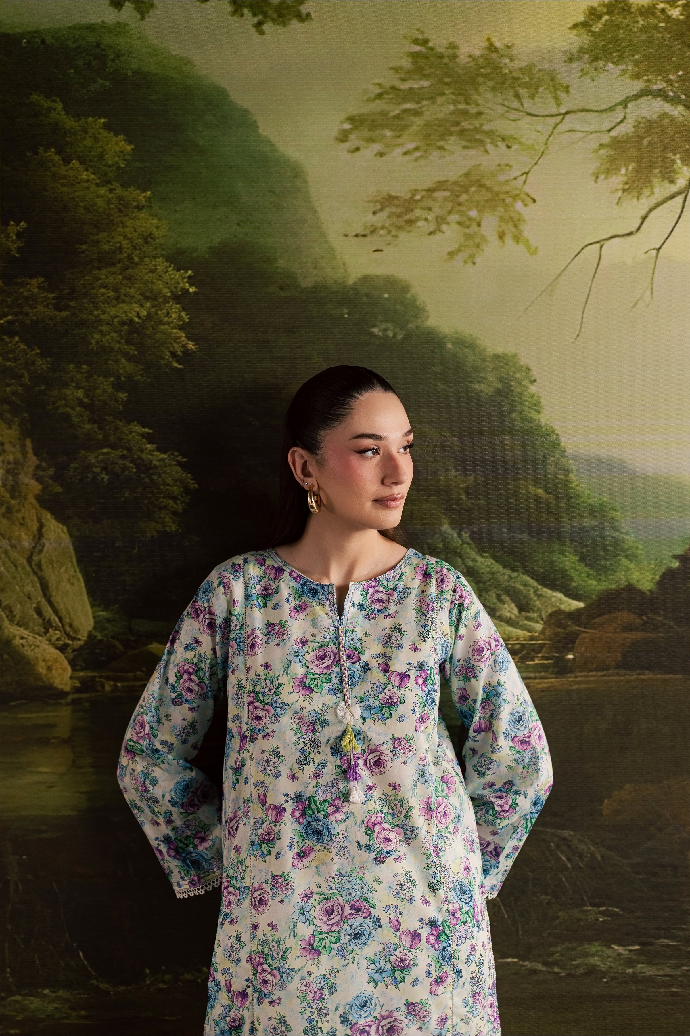  Flora 2Pc - Printed Lawn Dress BATIKSS26  BATIK   XS / Pearl White / Lawn-S / Pearl White / Lawn-M / Pearl White / Lawn-L / Pearl White / Lawn-XL / Pearl White / Lawn
