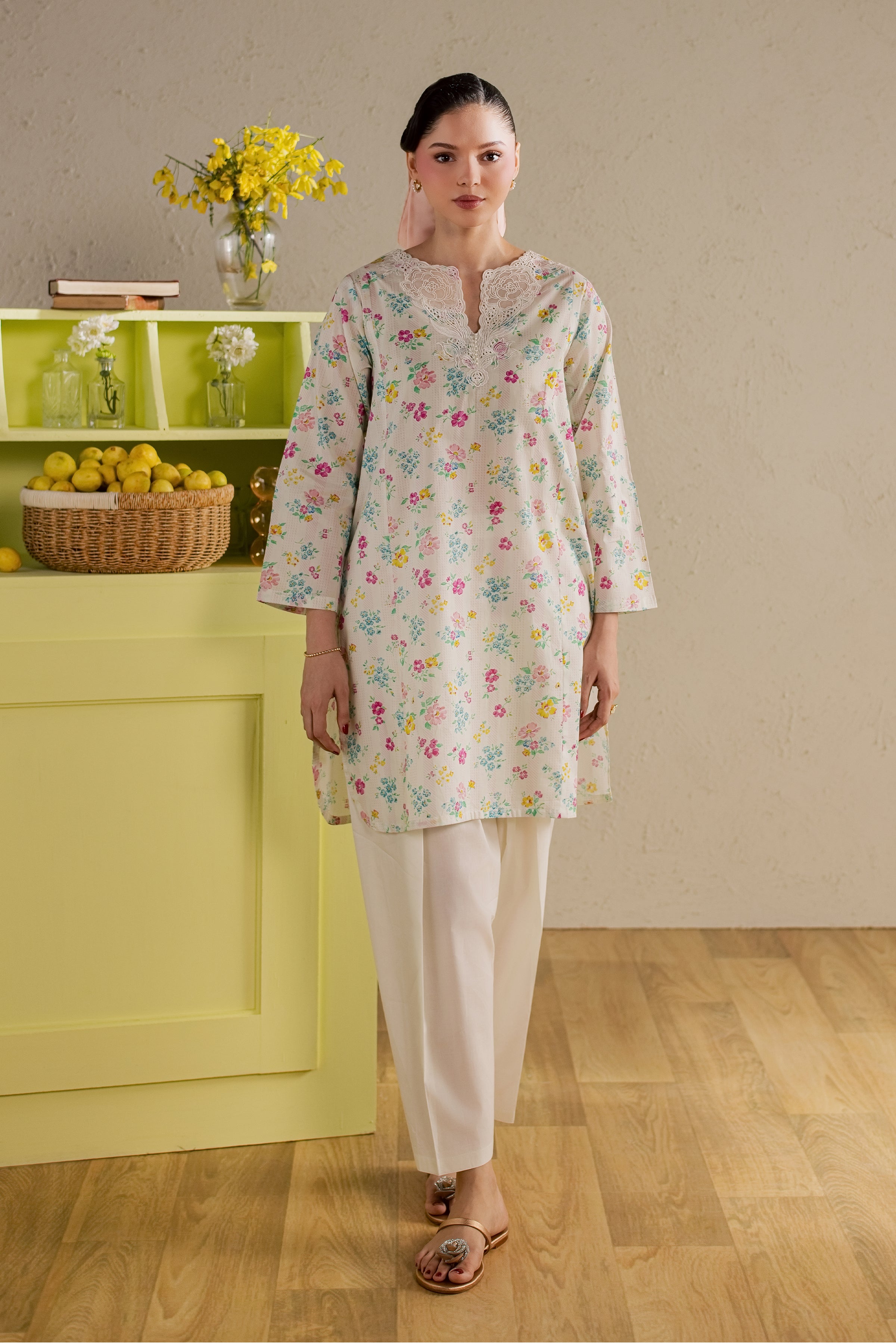 Floral Maze 2Pc - Printed Lawn Dress BATIKSS26  BATIK   XS / Off White / Lawn-S / Off White / Lawn-M / Off White / Lawn-L / Off White / Lawn-XL / Off White / Lawn