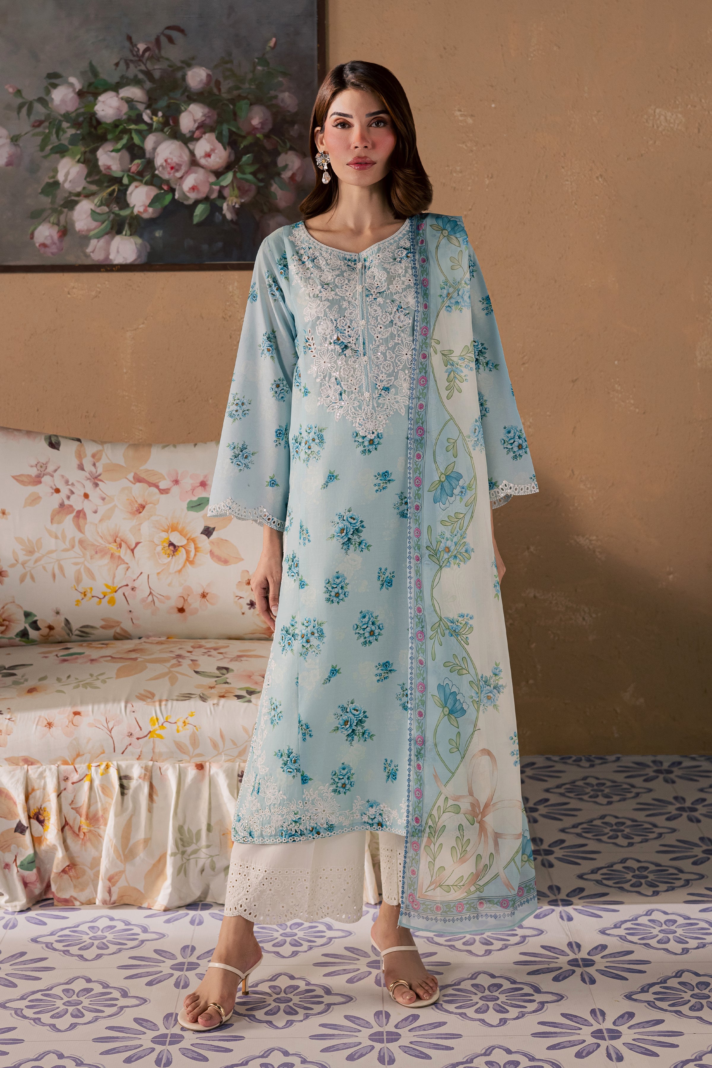  Gojo 3Pc - Printed Lawn Dress BATIKSS26  BATIK   XS / Blue / Lawn-S / Blue / Lawn-M / Blue / Lawn-L / Blue / Lawn-XL / Blue / Lawn