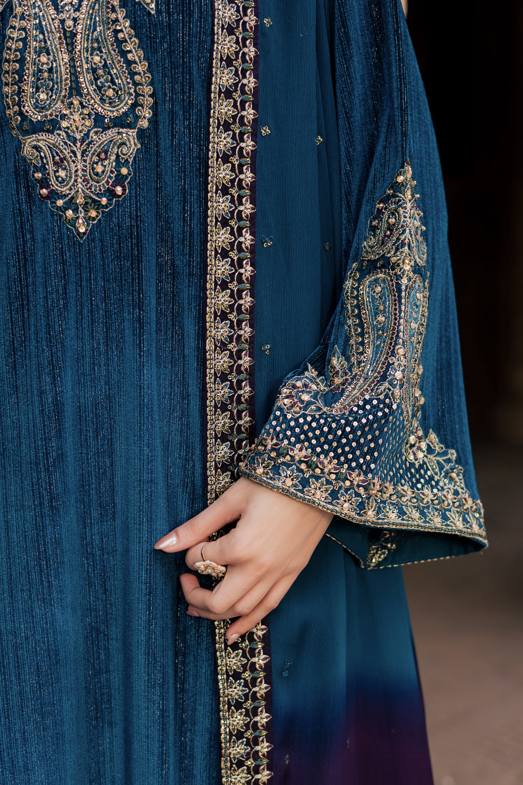  Gold Wine 3Pc - Velvet Formal Dress BATIKstudio  BATIK   S / Teal / Velvet-M / Teal / Velvet-L / Teal / Velvet