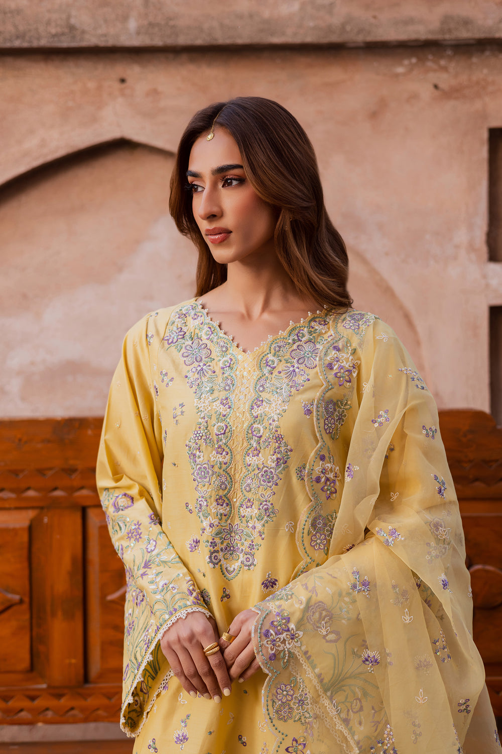  Goldilocks 3Pc - Festive Embroidered Lawn BATIKEID2026  BATIK   XS / Ocher Yellow / Pima Lawn-S / Ocher Yellow / Pima Lawn-M / Ocher Yellow / Pima Lawn-L / Ocher Yellow / Pima Lawn-XL / Ocher Yellow / Pima Lawn