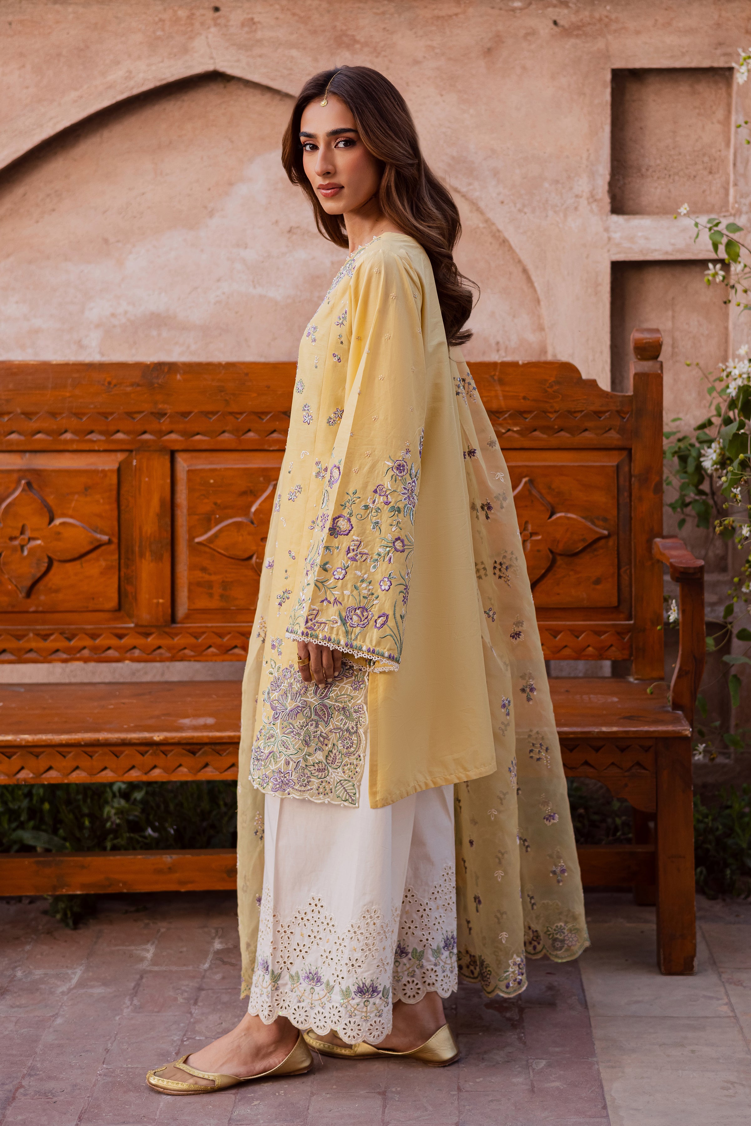  Goldilocks 3Pc - Festive Embroidered Lawn BATIKEID2026  BATIK   XS / Ocher Yellow / Pima Lawn-S / Ocher Yellow / Pima Lawn-M / Ocher Yellow / Pima Lawn-L / Ocher Yellow / Pima Lawn-XL / Ocher Yellow / Pima Lawn