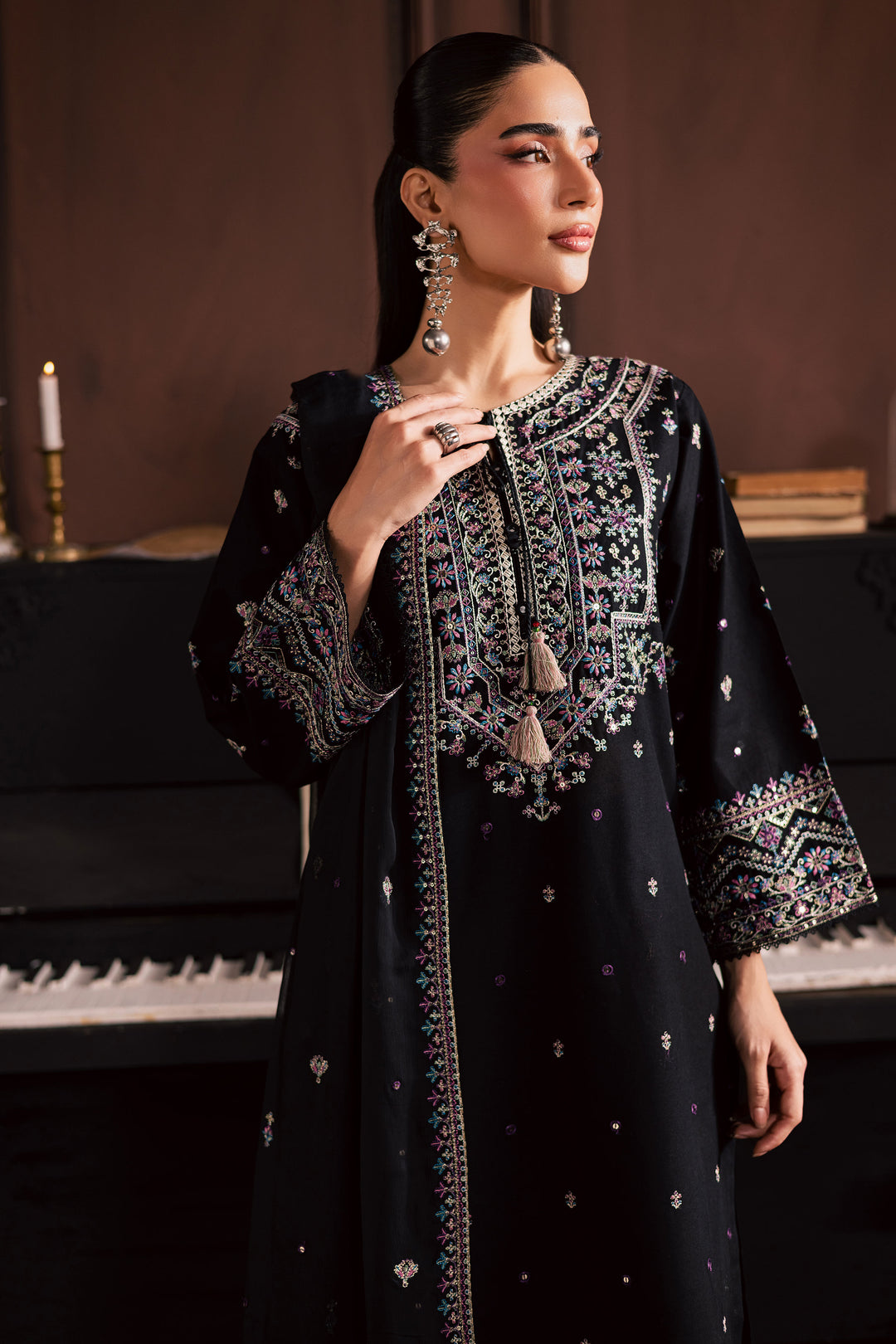  Graana 3Pc - Embroidered Khaddar Dress BATIK WINTER PRET 2025  BATIK   XS / Black / Khaddar-S / Black / Khaddar-M / Black / Khaddar-L / Black / Khaddar-XL / Black / Khaddar