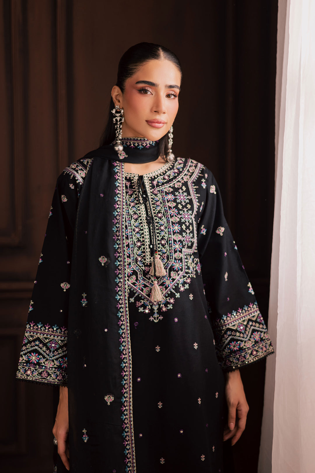  Graana 3Pc - Embroidered Khaddar Dress BATIK WINTER PRET 2025  BATIK   XS / Black / Khaddar-S / Black / Khaddar-M / Black / Khaddar-L / Black / Khaddar-XL / Black / Khaddar