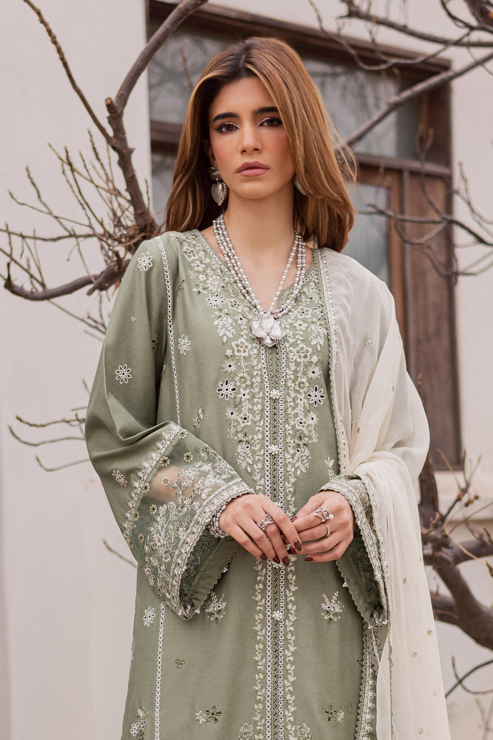  Grass Hopper 3Pc - Embroidered Festive Pret BATIK WINTER PRET 2025  BATIK   XS / Sage Green / Textured Cotton-S / Sage Green / Textured Cotton-M / Sage Green / Textured Cotton-L / Sage Green / Textured Cotton-XL / Sage Green / Textured Cotton