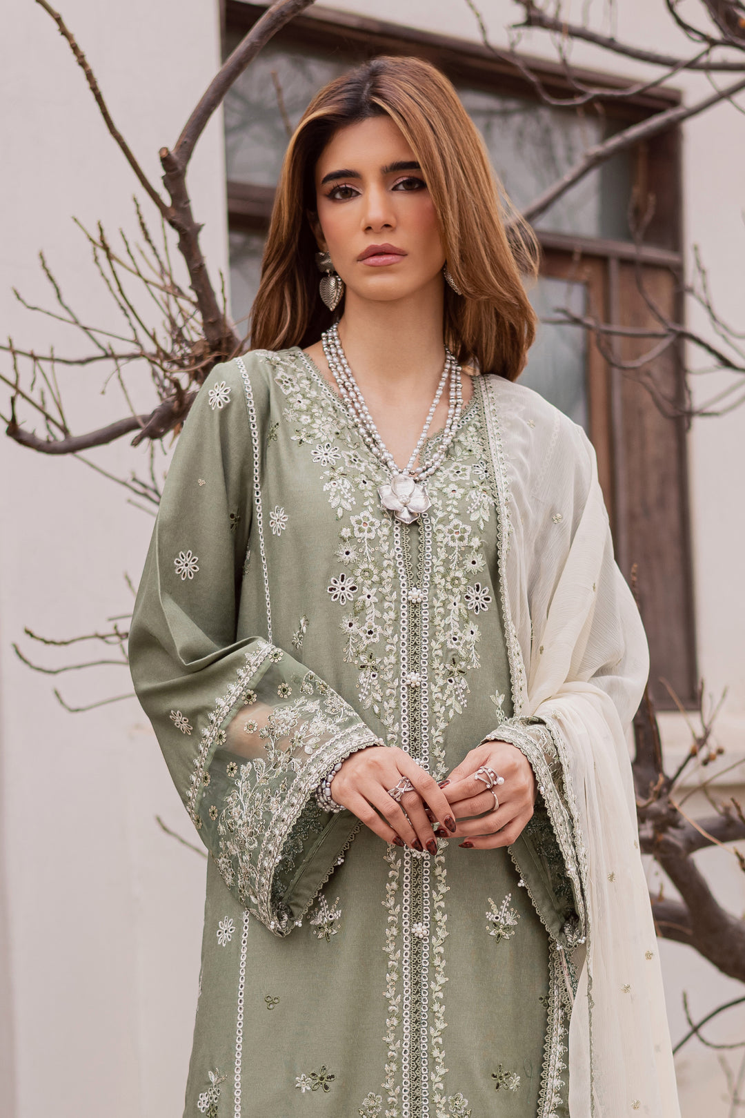  Grass Hopper 3Pc - Embroidered Festive Pret BATIK WINTER PRET 2025  BATIK   XS / Sage Green / Textured Cotton-S / Sage Green / Textured Cotton-M / Sage Green / Textured Cotton-L / Sage Green / Textured Cotton-XL / Sage Green / Textured Cotton