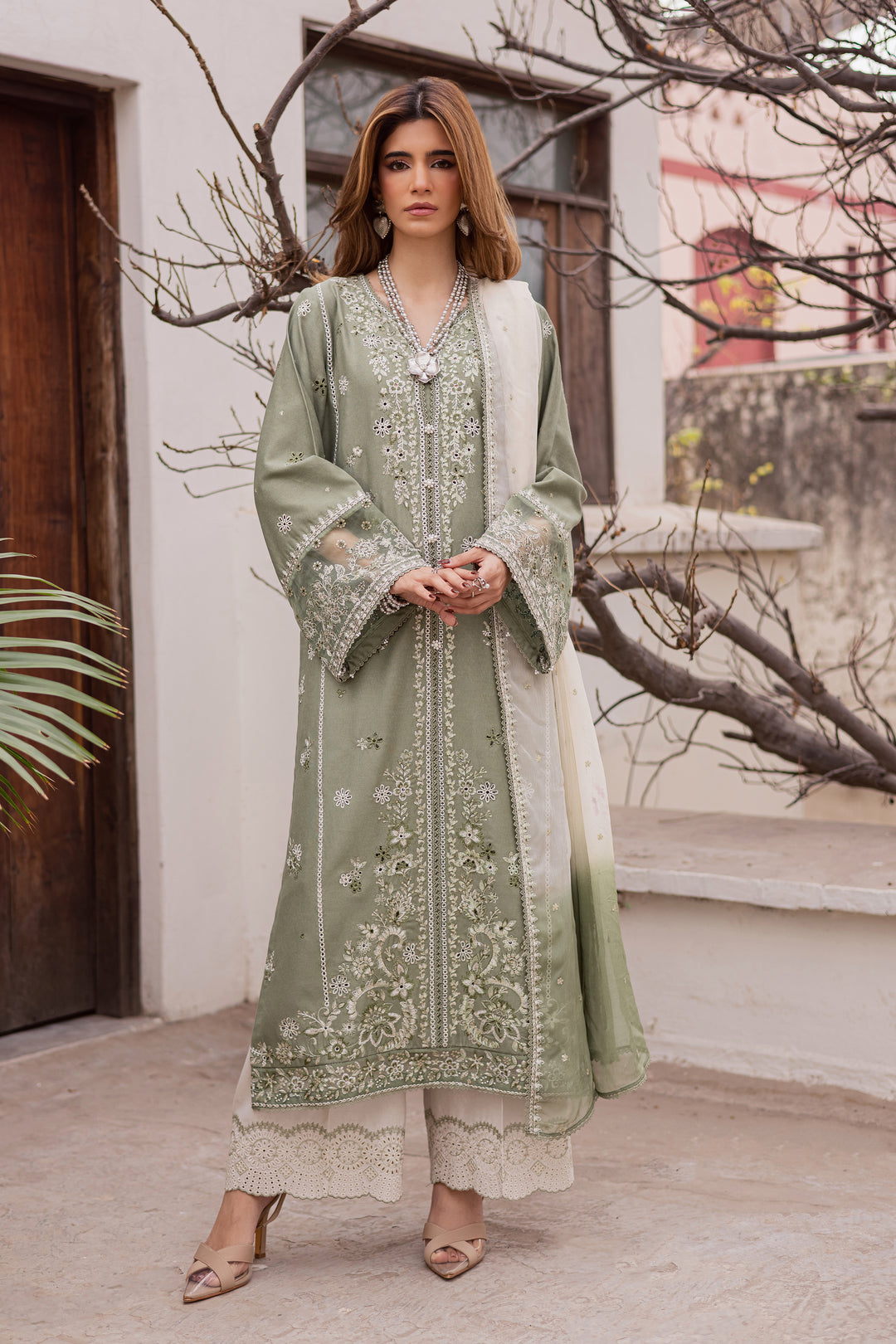  Grass Hopper 3Pc - Embroidered Festive Pret BATIK WINTER PRET 2025  BATIK   XS / Sage Green / Textured Cotton-S / Sage Green / Textured Cotton-M / Sage Green / Textured Cotton-L / Sage Green / Textured Cotton-XL / Sage Green / Textured Cotton