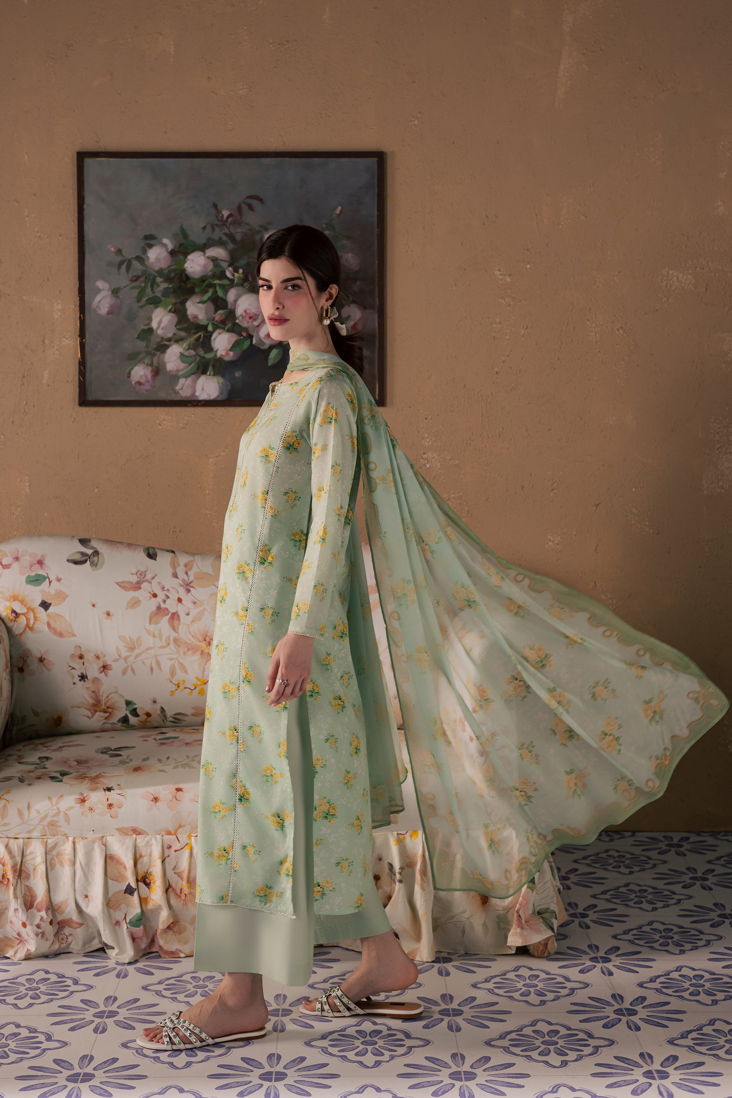  Green Glaze 3Pc - Printed Lawn Dress BATIKSS26  BATIK   XS / Green / Lawn-S / Green / Lawn-M / Green / Lawn-L / Green / Lawn-XL / Green / Lawn