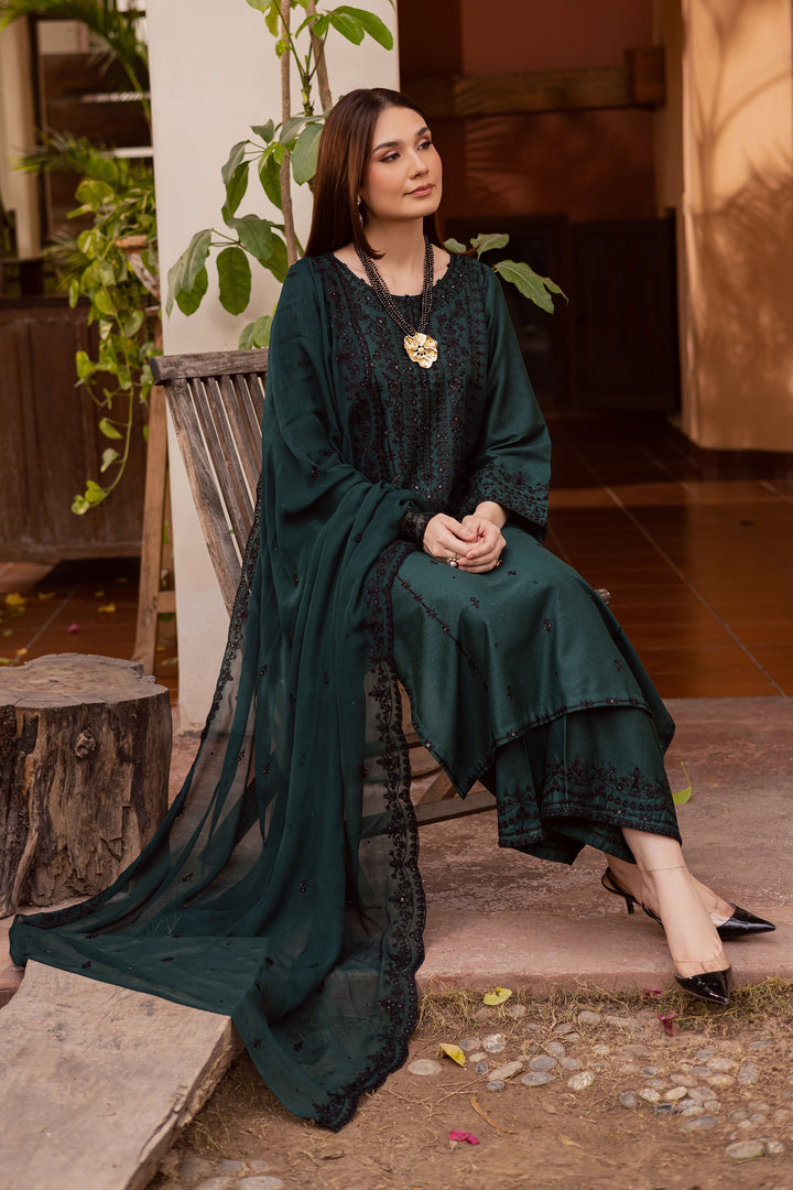  Green Lamia 3Pc - Embroidered Festive Pret BATIK WINTER PRET 2025  BATIK   XS / Bottle Green / Textured Cotton-S / Bottle Green / Textured Cotton-M / Bottle Green / Textured Cotton-L / Bottle Green / Textured Cotton-XL / Bottle Green / Textured Cotton