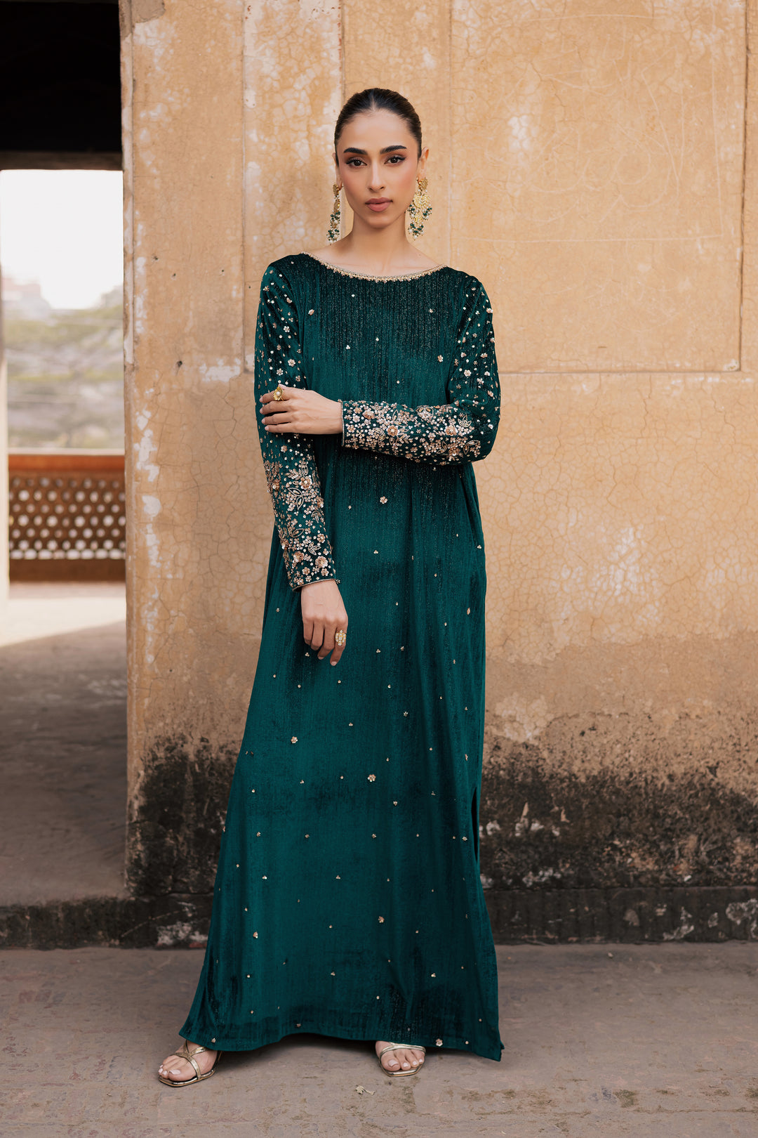  Green Mandana 2Pc - Velvet Formal Dress BATIKstudio  BATIK   S / Dark Green / Velvet-M / Dark Green / Velvet-L / Dark Green / Velvet