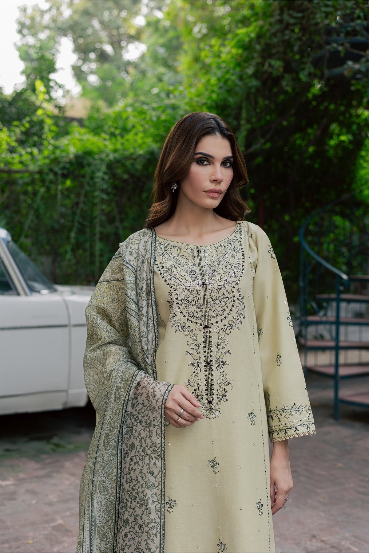 Green Obsidian 3Pc - Embroidered Khaddar Pret PRETKHADDAR2026  BATIK   XS / Alfalfa / Khaddar