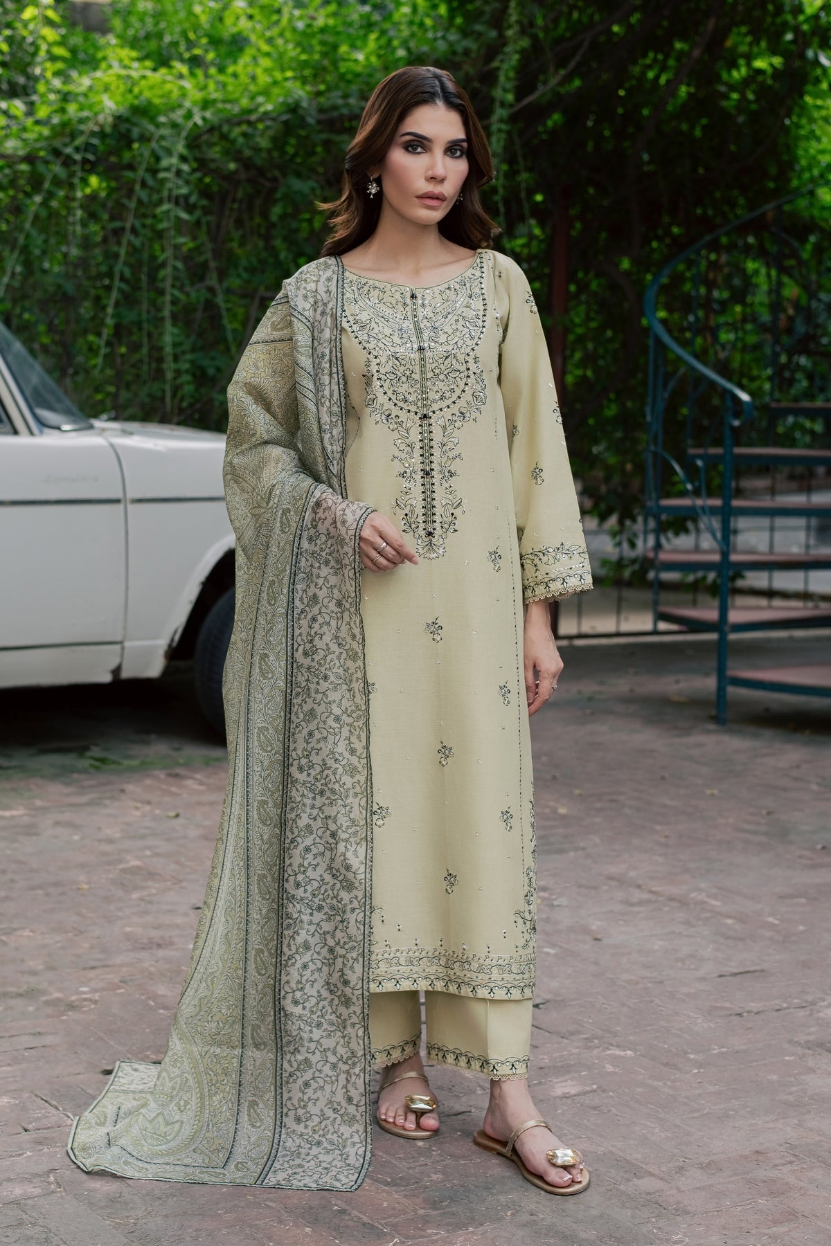 Green Obsidian 3Pc - Embroidered Khaddar Pret PRETKHADDAR2026  BATIK   XS / Alfalfa / Khaddar