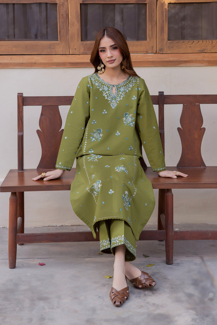  Green Rosa 2Pc - Embroidered Khaddar Dress BATIK WINTER PRET 2025  BATIK   XS / Fern / Khaddar-S / Fern / Khaddar-M / Fern / Khaddar-L / Fern / Khaddar-XL / Fern / Khaddar