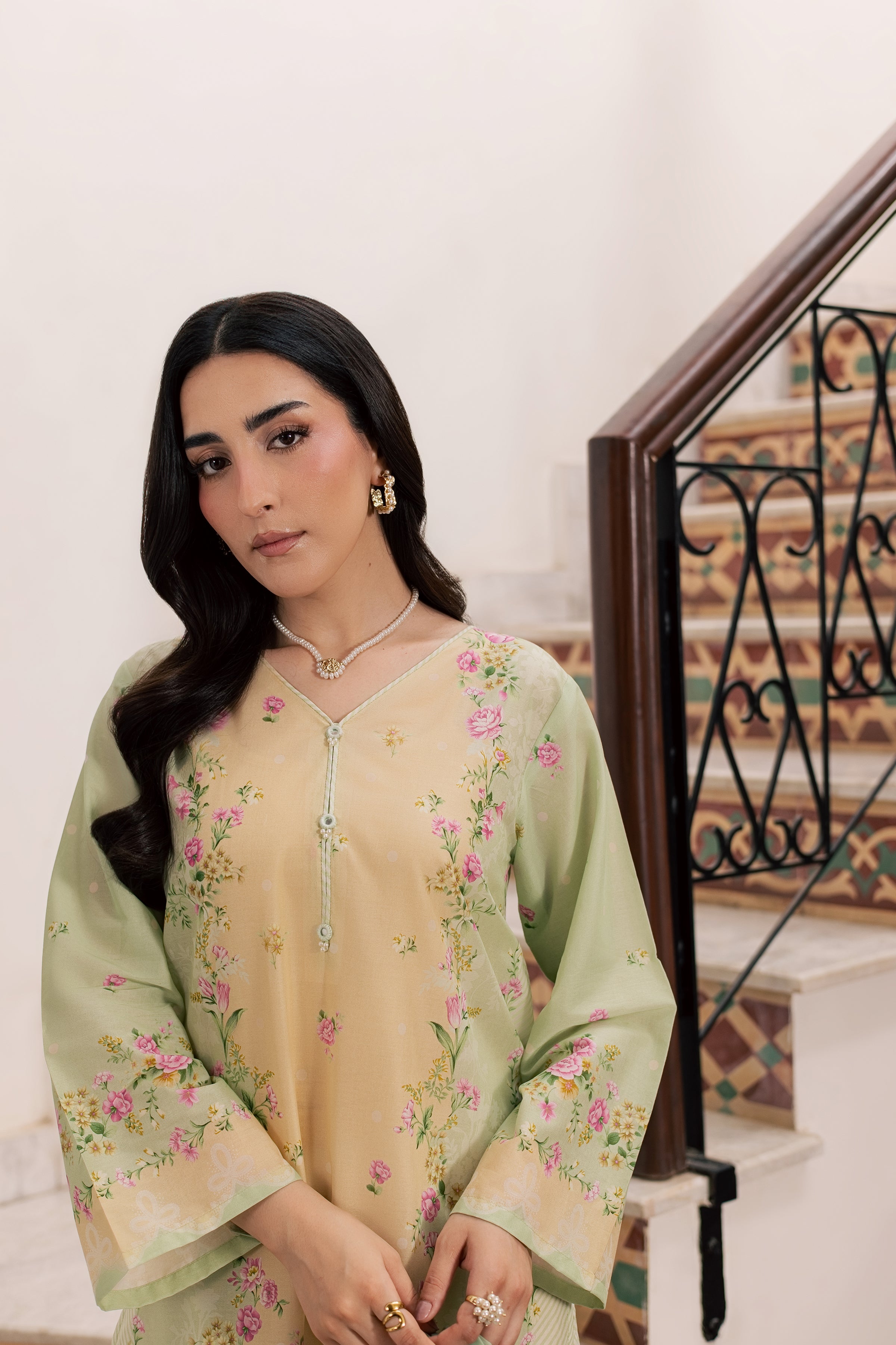  Green Sylvia 3Pc - Printed Lawn Dress BATIKSS26  BATIK   XS / Lime Green / Lawn-S / Lime Green / Lawn-M / Lime Green / Lawn-L / Lime Green / Lawn-XL / Lime Green / Lawn