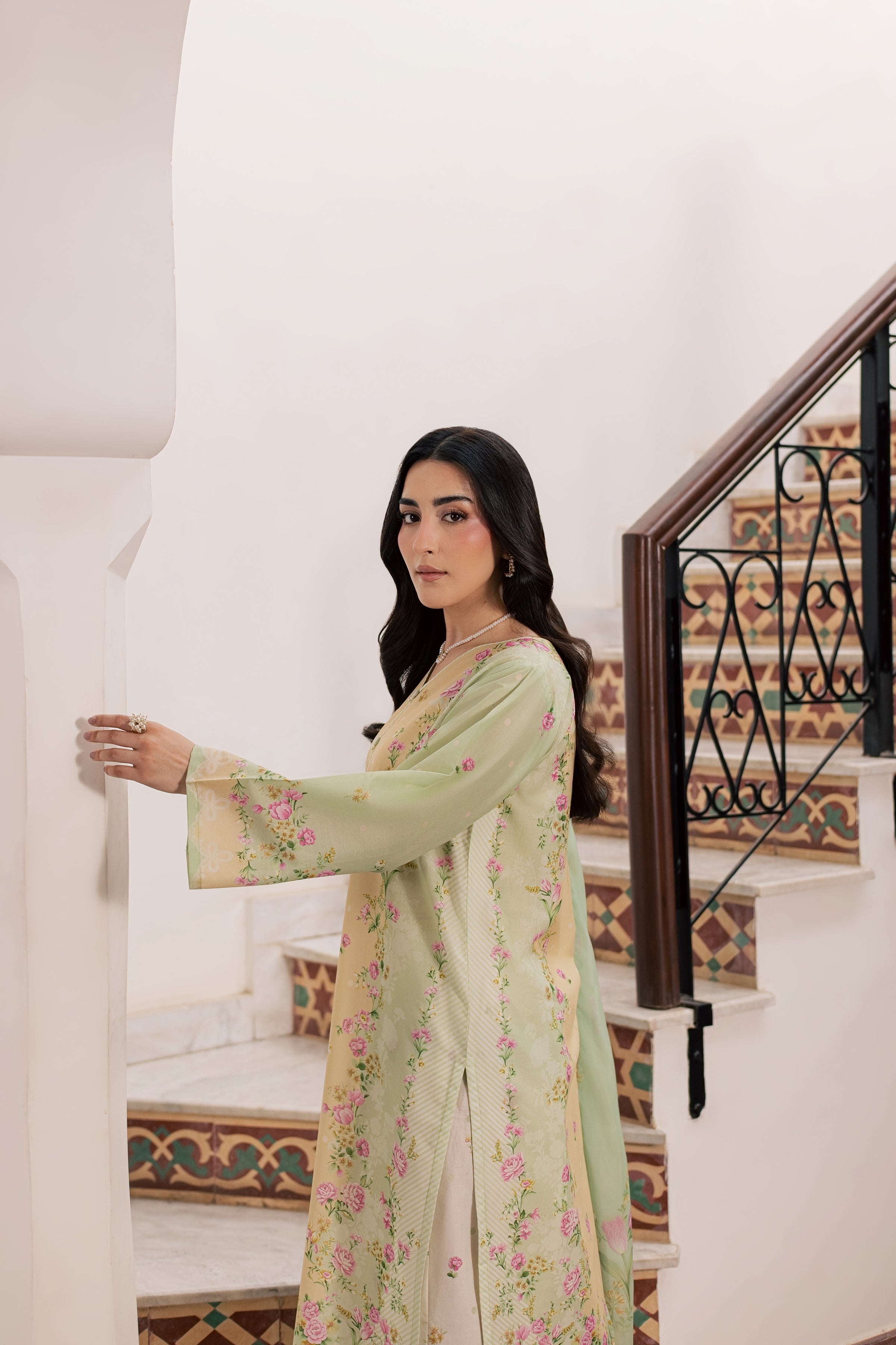  Green Sylvia 3Pc - Printed Lawn Dress BATIKSS26  BATIK   XS / Lime Green / Lawn-S / Lime Green / Lawn-M / Lime Green / Lawn-L / Lime Green / Lawn-XL / Lime Green / Lawn