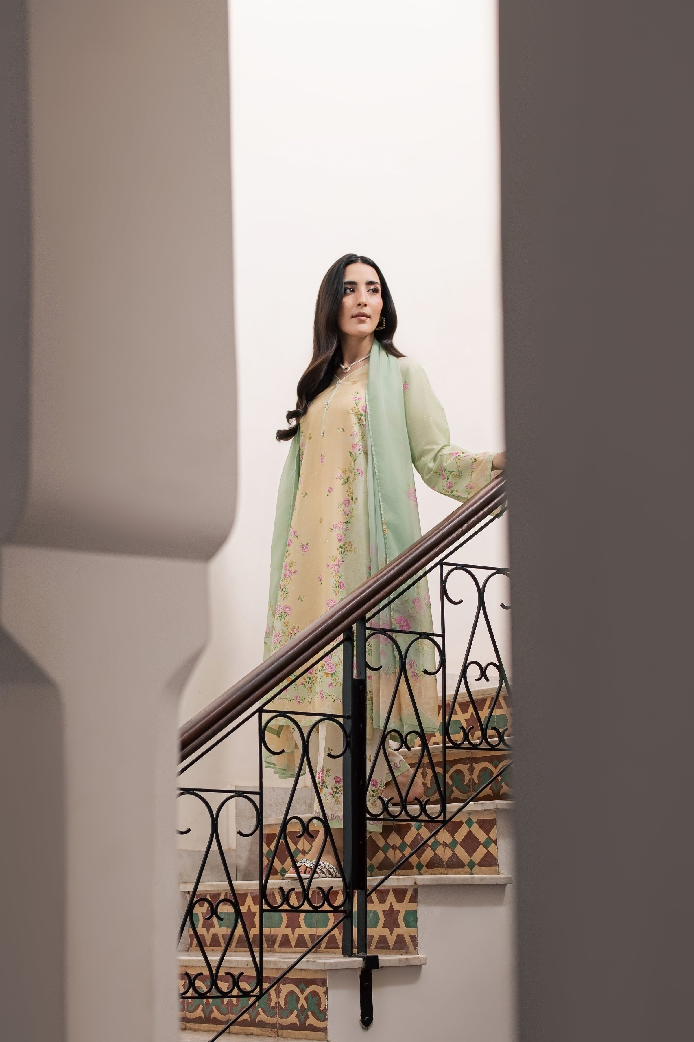  Green Sylvia 3Pc - Printed Lawn Dress BATIKSS26  BATIK   XS / Lime Green / Lawn-S / Lime Green / Lawn-M / Lime Green / Lawn-L / Lime Green / Lawn-XL / Lime Green / Lawn