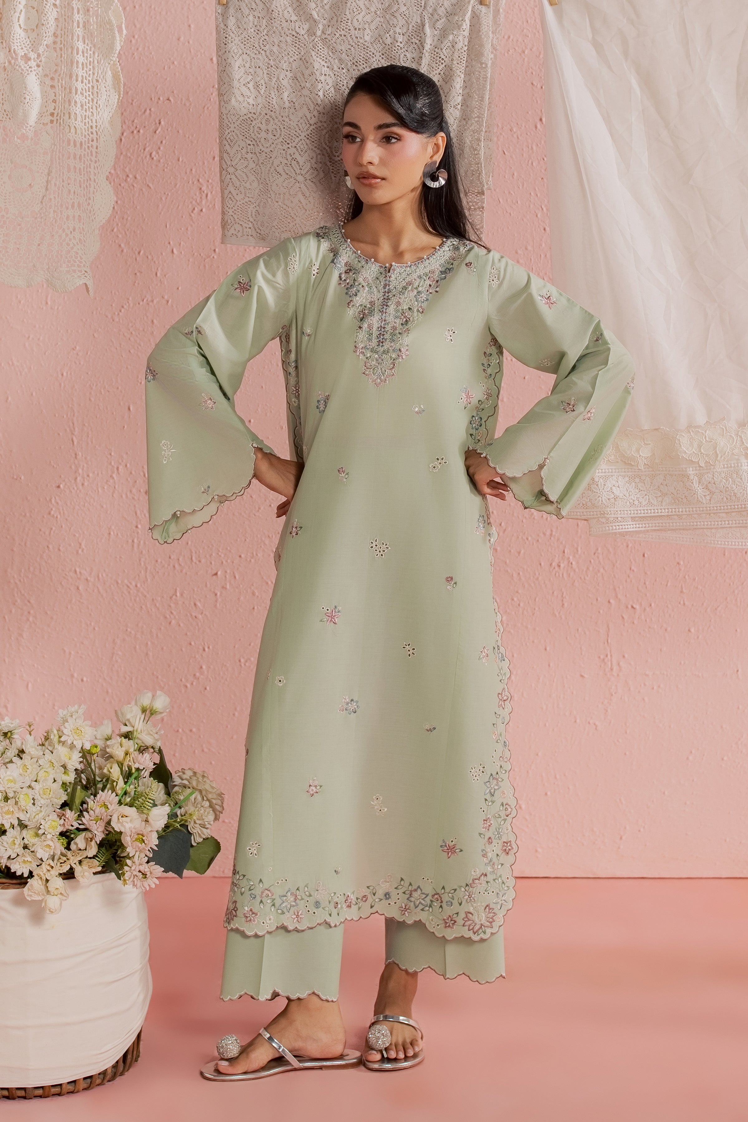  Whisper 2Pc - Embroidered Lawn Dress BATIKSS26  BATIK   XS / Frosty Green / Pima Lawn-S / Frosty Green / Pima Lawn-M / Frosty Green / Pima Lawn-L / Frosty Green / Pima Lawn-XL / Frosty Green / Pima Lawn