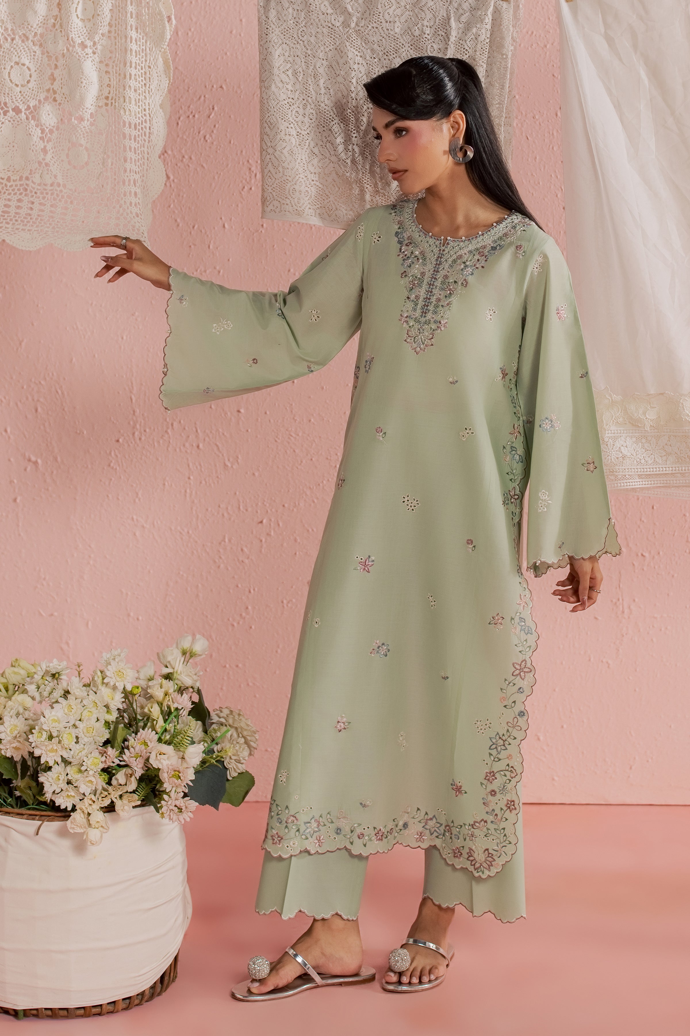  Whisper 2Pc - Embroidered Lawn Dress BATIKSS26  BATIK   XS / Frosty Green / Pima Lawn-S / Frosty Green / Pima Lawn-M / Frosty Green / Pima Lawn-L / Frosty Green / Pima Lawn-XL / Frosty Green / Pima Lawn