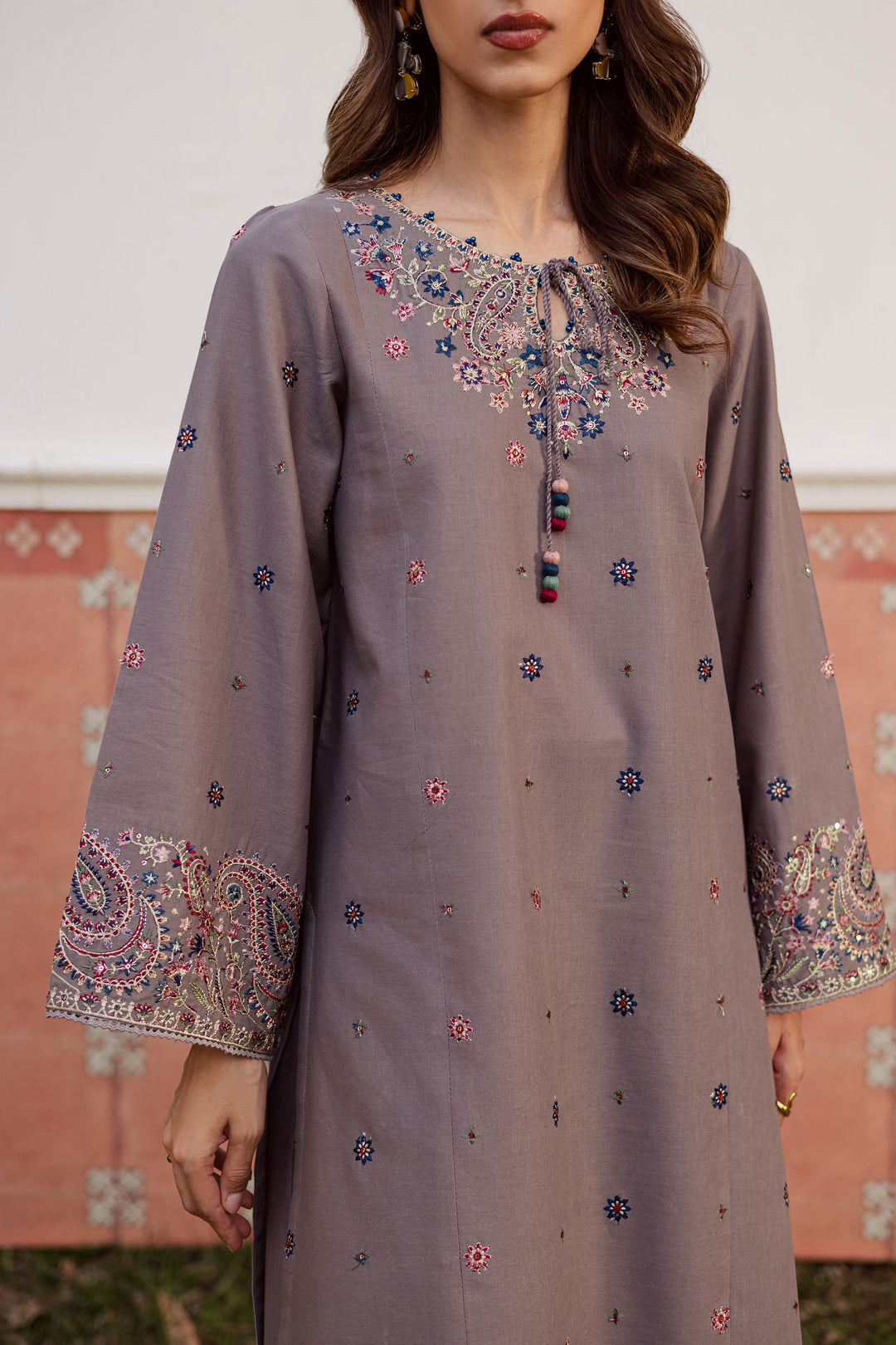  Grey Riha 2Pc - Embroidered Khaddar Dress BATIK WINTER PRET 2025  BATIK   XS / Grey / Khaddar-S / Grey / Khaddar-M / Grey / Khaddar-L / Grey / Khaddar-XL / Grey / Khaddar
