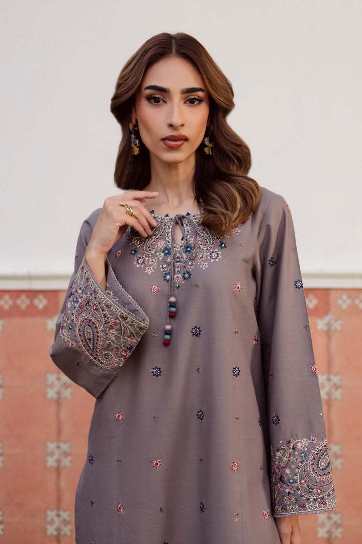  Grey Riha 2Pc - Embroidered Khaddar Dress BATIK WINTER PRET 2025  BATIK   XS / Grey / Khaddar-S / Grey / Khaddar-M / Grey / Khaddar-L / Grey / Khaddar-XL / Grey / Khaddar