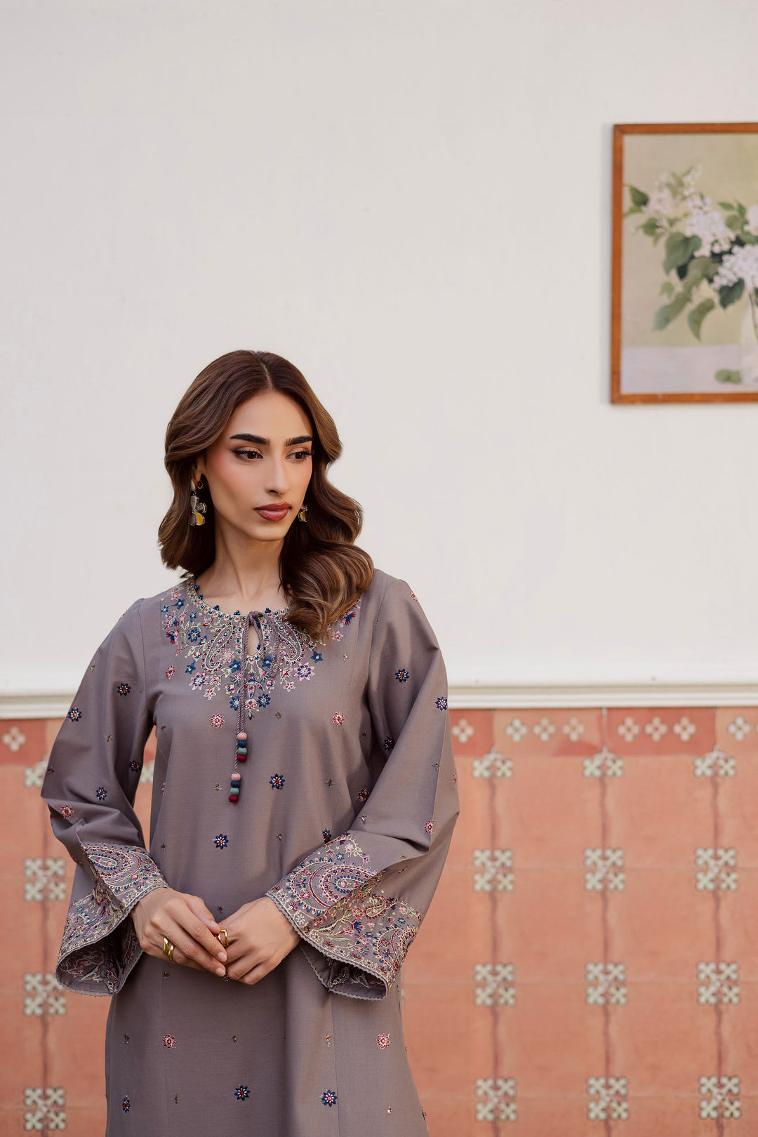  Grey Riha 2Pc - Embroidered Khaddar Dress BATIK WINTER PRET 2025  BATIK   XS / Grey / Khaddar-S / Grey / Khaddar-M / Grey / Khaddar-L / Grey / Khaddar-XL / Grey / Khaddar