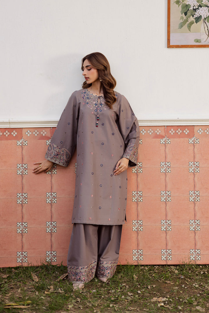  Grey Riha 2Pc - Embroidered Khaddar Dress BATIK WINTER PRET 2025  BATIK   XS / Grey / Khaddar-S / Grey / Khaddar-M / Grey / Khaddar-L / Grey / Khaddar-XL / Grey / Khaddar
