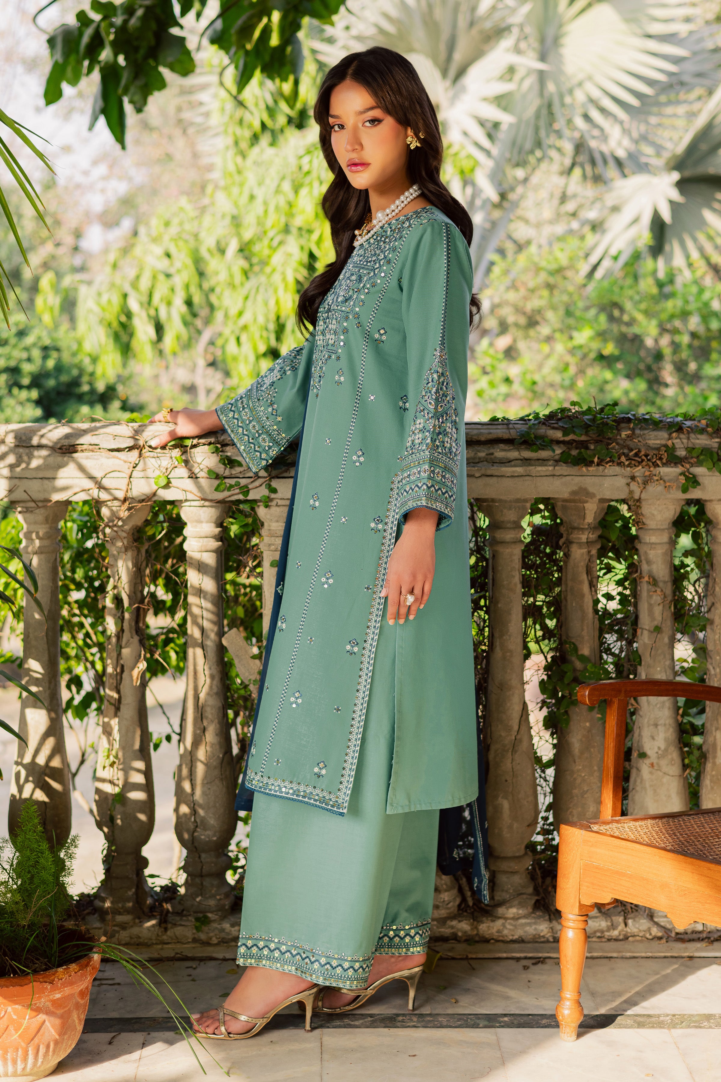  Gridle 3Pc - Embroidered Khaddar Dress BATIK WINTER PRET 2025  BATIK   XS / Slate Blue / Khaddar-S / Slate Blue / Khaddar-M / Slate Blue / Khaddar-L / Slate Blue / Khaddar-XL / Slate Blue / Khaddar