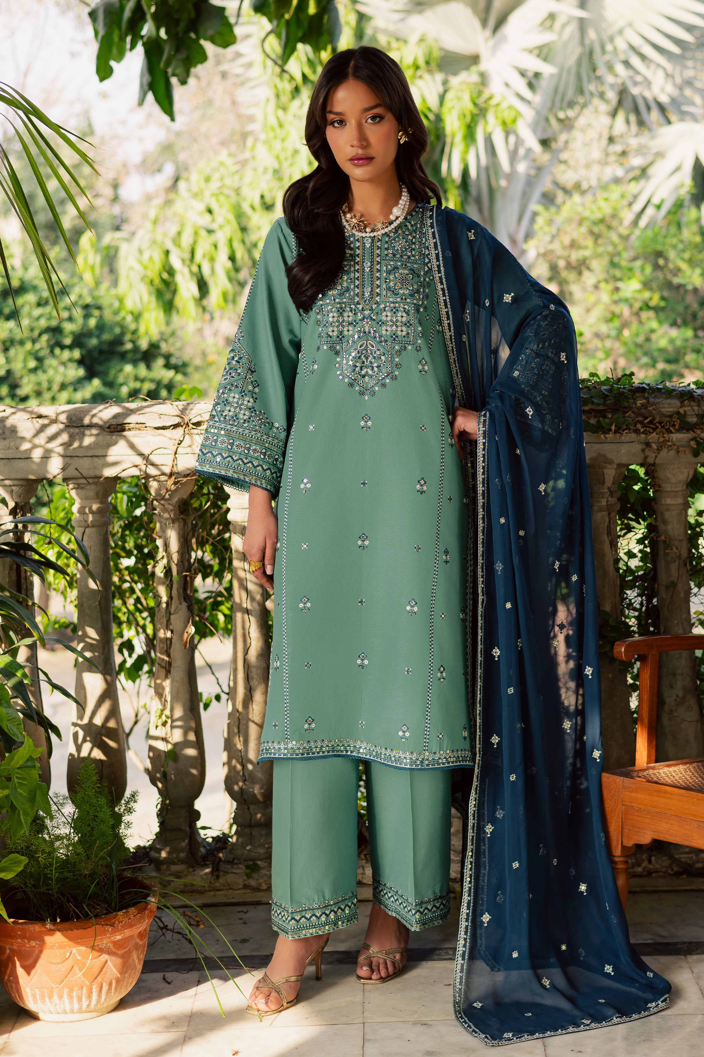  Gridle 3Pc - Embroidered Khaddar Dress BATIK WINTER PRET 2025  BATIK   XS / Slate Blue / Khaddar-S / Slate Blue / Khaddar-M / Slate Blue / Khaddar-L / Slate Blue / Khaddar-XL / Slate Blue / Khaddar