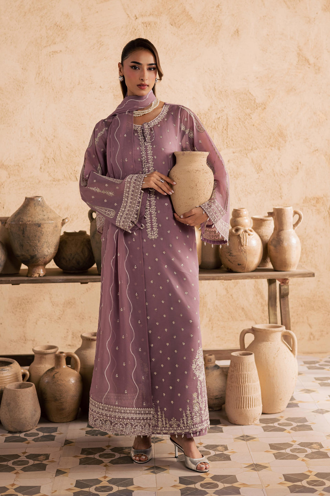  Gul e Rana 3Pc - Embroidered Festive Pret BATIKSS26  BATIK   XS / Lilac / Paper Silk-S / Lilac / Paper Silk-M / Lilac / Paper Silk-L / Lilac / Paper Silk-XL / Lilac / Paper Silk