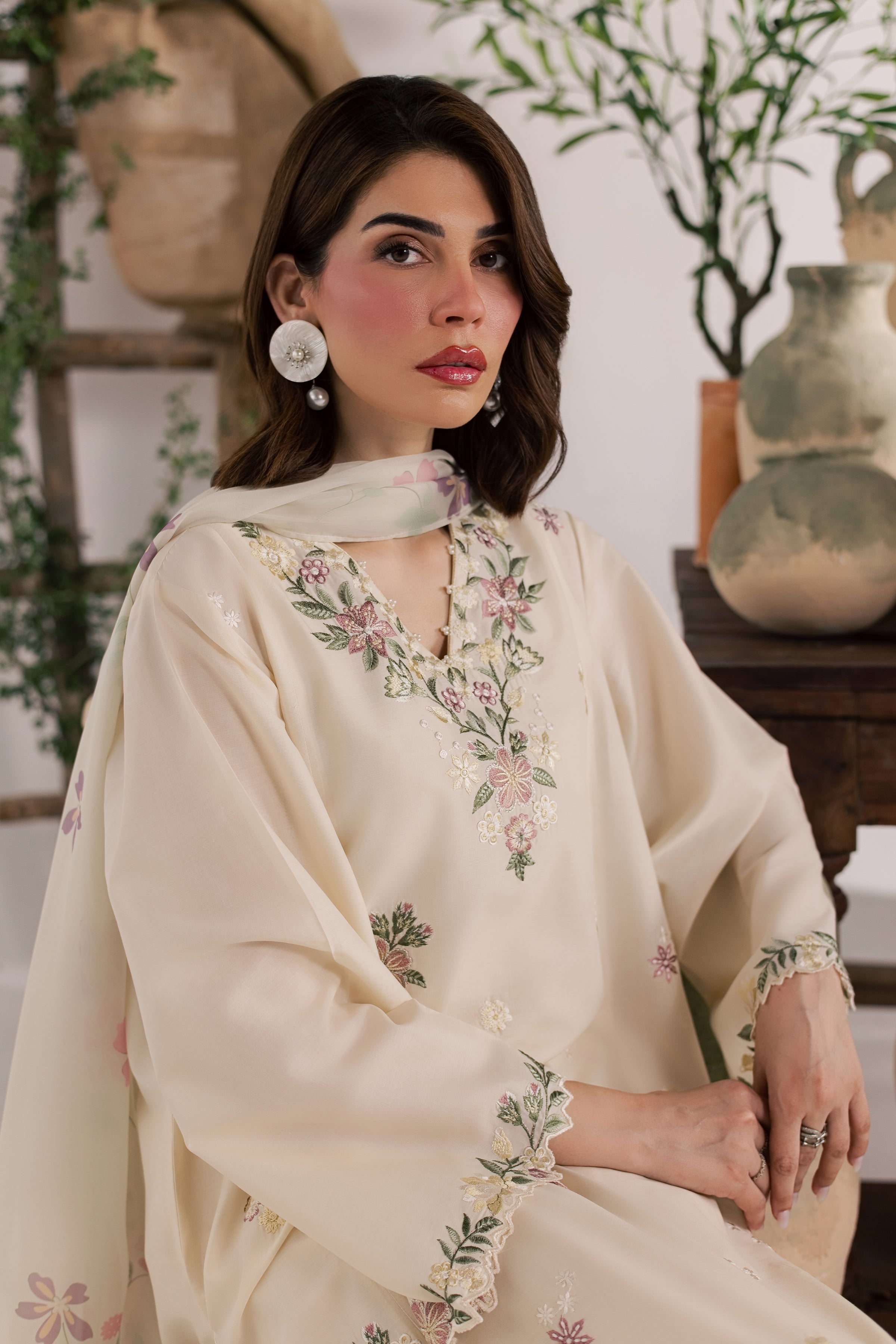  Gulaab Bahaar 3Pc - Embroidered Lawn Dress EverydayEdit26  BATIK   XS / Off White / Pima Lawn-S / Off White / Pima Lawn-M / Off White / Pima Lawn-L / Off White / Pima Lawn-XL / Off White / Pima Lawn