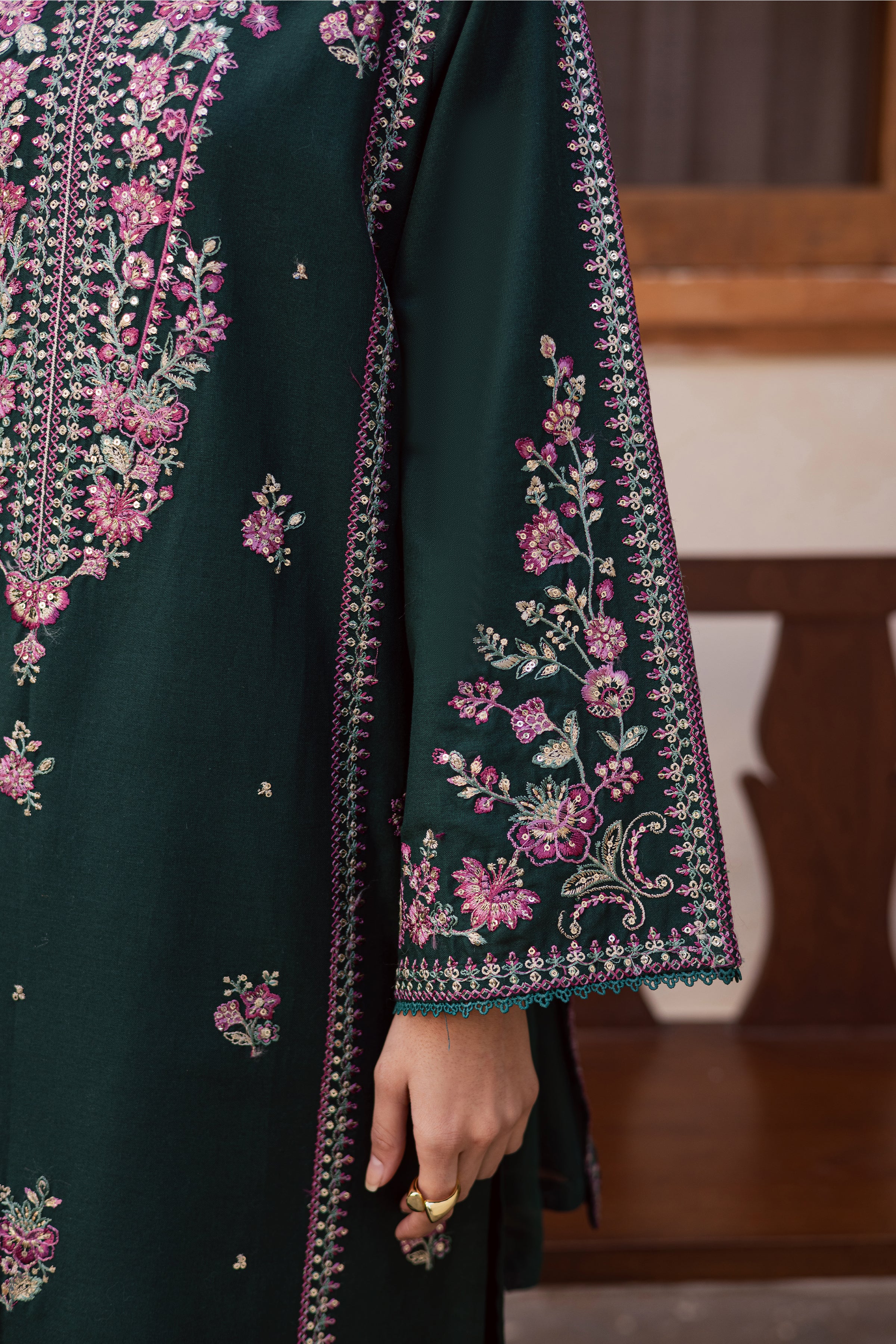  Guleena 3Pc - Embroidered Khaddar Dress BATIK WINTER PRET 2025  BATIK   XS / Ponderosa Pine / Khaddar-S / Ponderosa Pine / Khaddar-M / Ponderosa Pine / Khaddar-L / Ponderosa Pine / Khaddar-XL / Ponderosa Pine / Khaddar