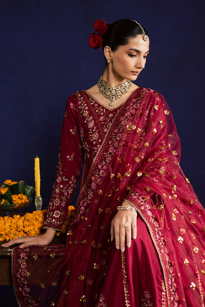  Gulluno 3Pc- Wedding Formal Dress BATIKSTUDIO2025  BATIK   S / Red / Raw Silk-M / Red / Raw Silk-L / Red / Raw Silk