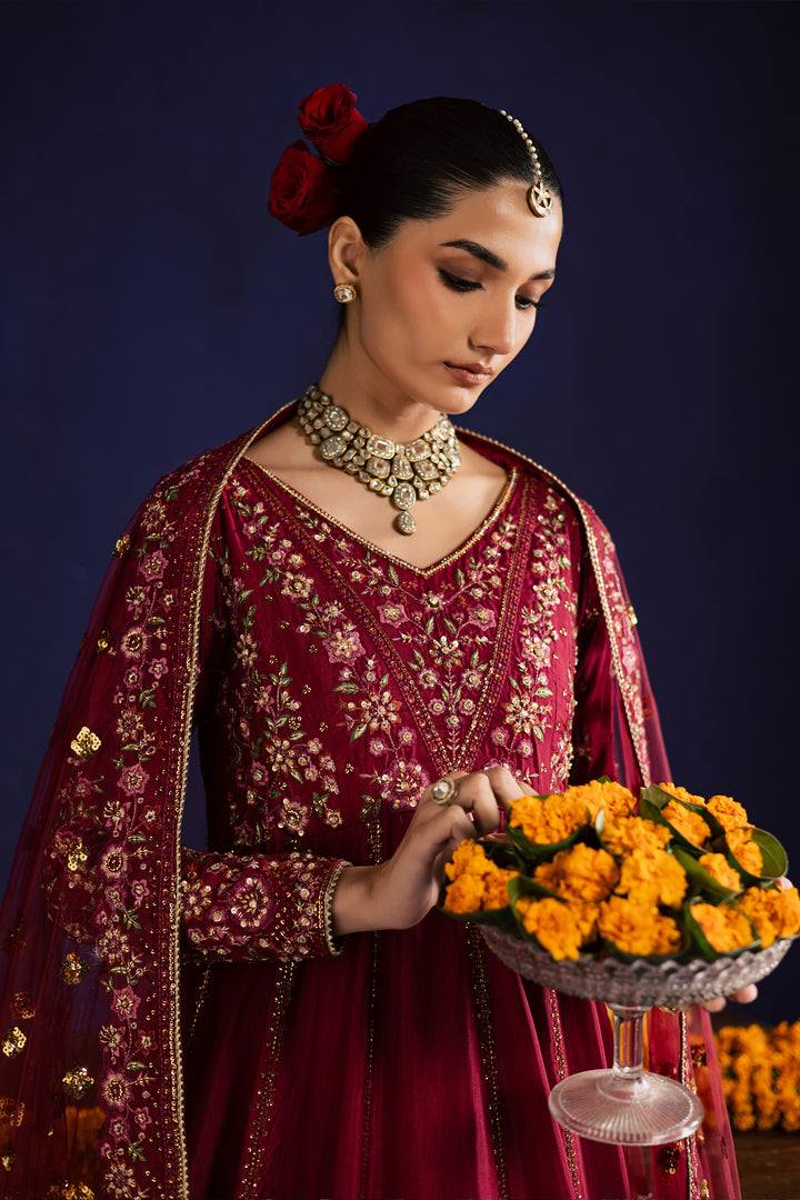  Gulluno 3Pc- Wedding Formal Dress BATIKSTUDIO2025  BATIK   S / Red / Raw Silk-M / Red / Raw Silk-L / Red / Raw Silk