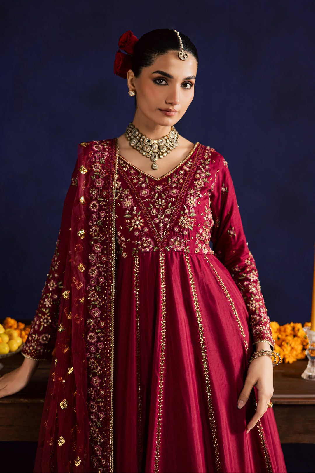  Gulluno 3Pc- Wedding Formal Dress BATIKSTUDIO2025  BATIK   S / Red / Raw Silk-M / Red / Raw Silk-L / Red / Raw Silk