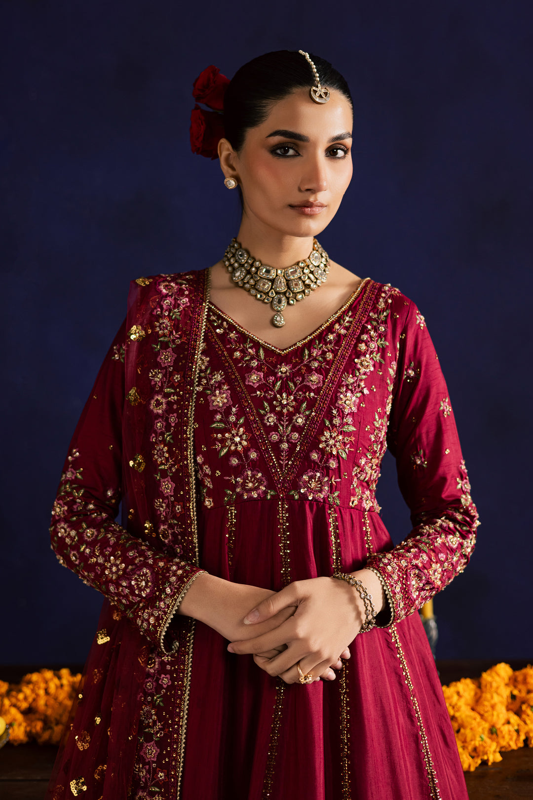  Gulluno 3Pc- Wedding Formal Dress BATIKSTUDIO2025  BATIK   S / Red / Raw Silk-M / Red / Raw Silk-L / Red / Raw Silk