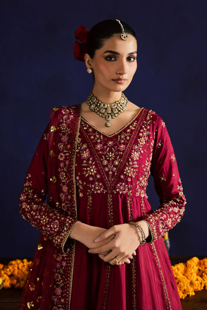  Gulluno 3Pc- Wedding Formal Dress BATIKSTUDIO2025  BATIK   S / Red / Raw Silk-M / Red / Raw Silk-L / Red / Raw Silk