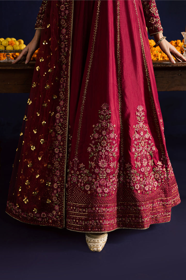  Gulluno 3Pc- Wedding Formal Dress BATIKSTUDIO2025  BATIK   S / Red / Raw Silk-M / Red / Raw Silk-L / Red / Raw Silk