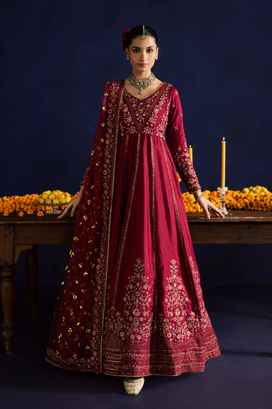  Gulluno 3Pc- Wedding Formal Dress BATIKSTUDIO2025  BATIK   S / Red / Raw Silk-M / Red / Raw Silk-L / Red / Raw Silk