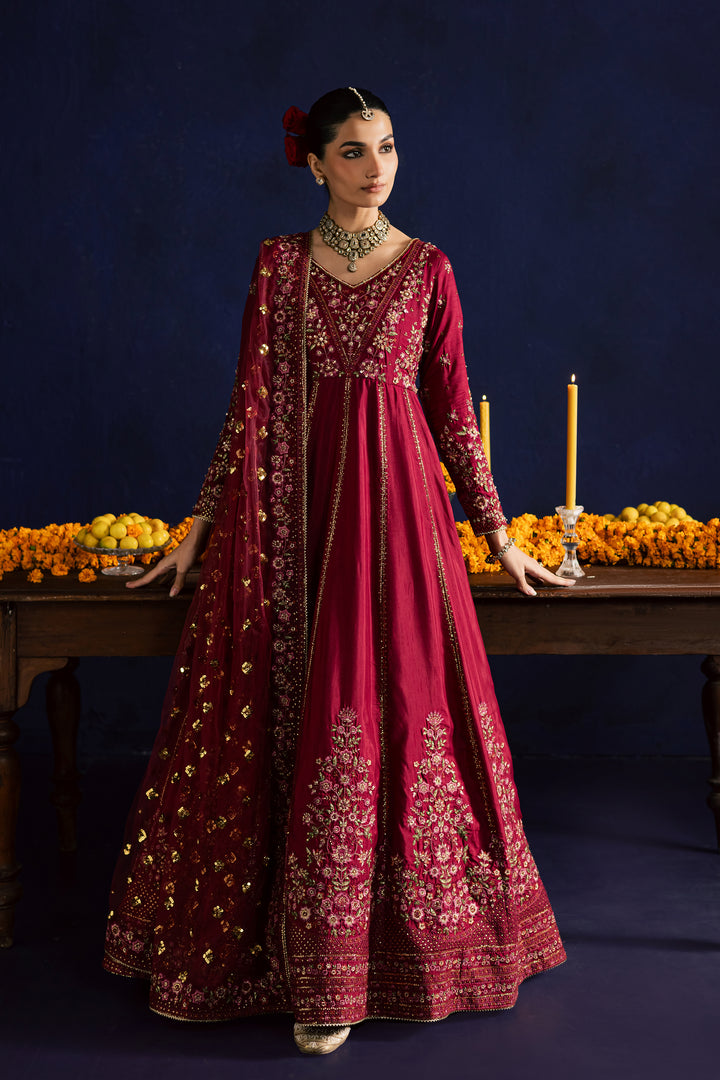  Gulluno 3Pc- Wedding Formal Dress BATIKSTUDIO2025  BATIK   S / Red / Raw Silk-M / Red / Raw Silk-L / Red / Raw Silk