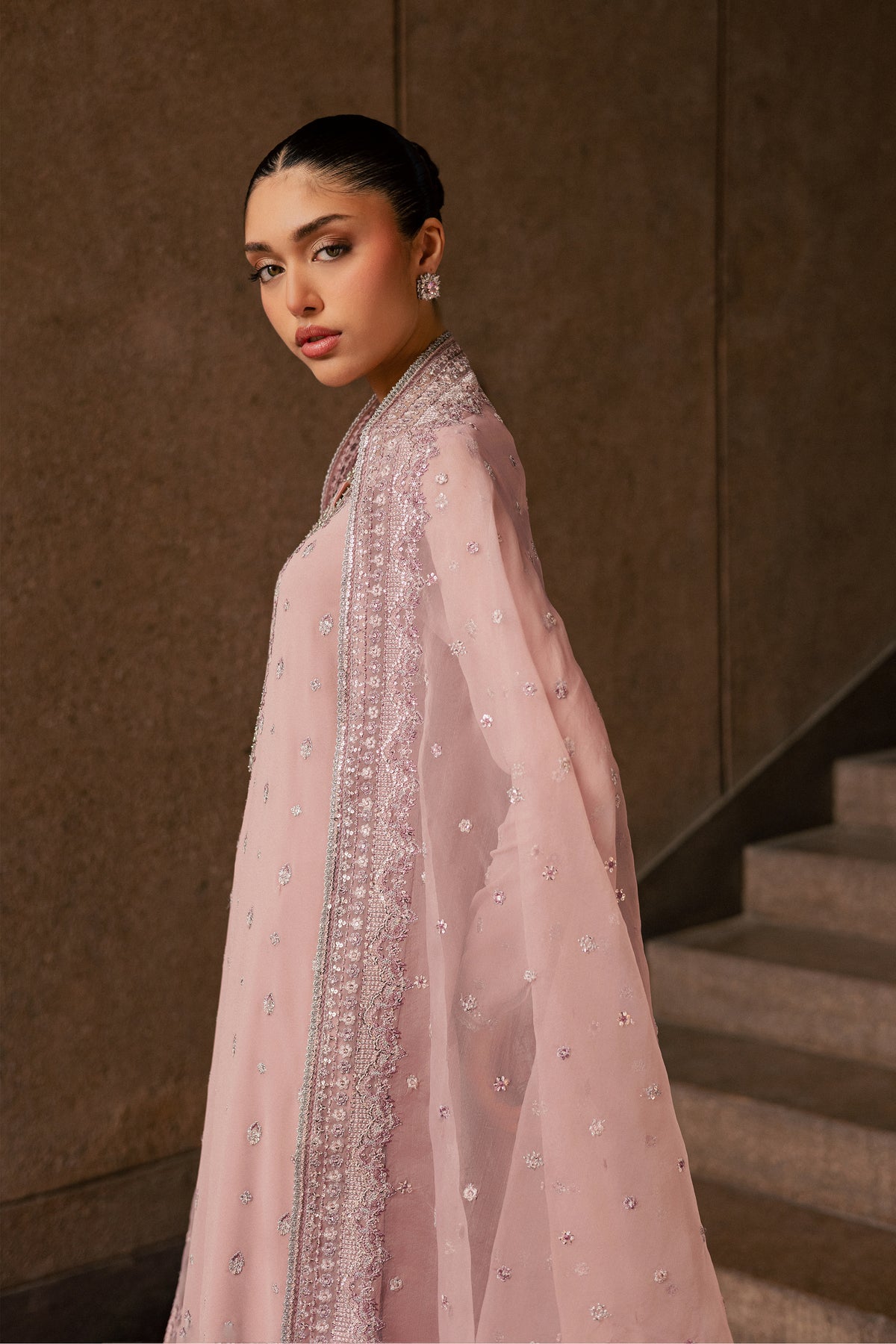 Gulrukh Noor 3Pc - Festive Luxe Pret BATIKLUXOCT26  BATIK   S / Pink / Georgette Chiffoun