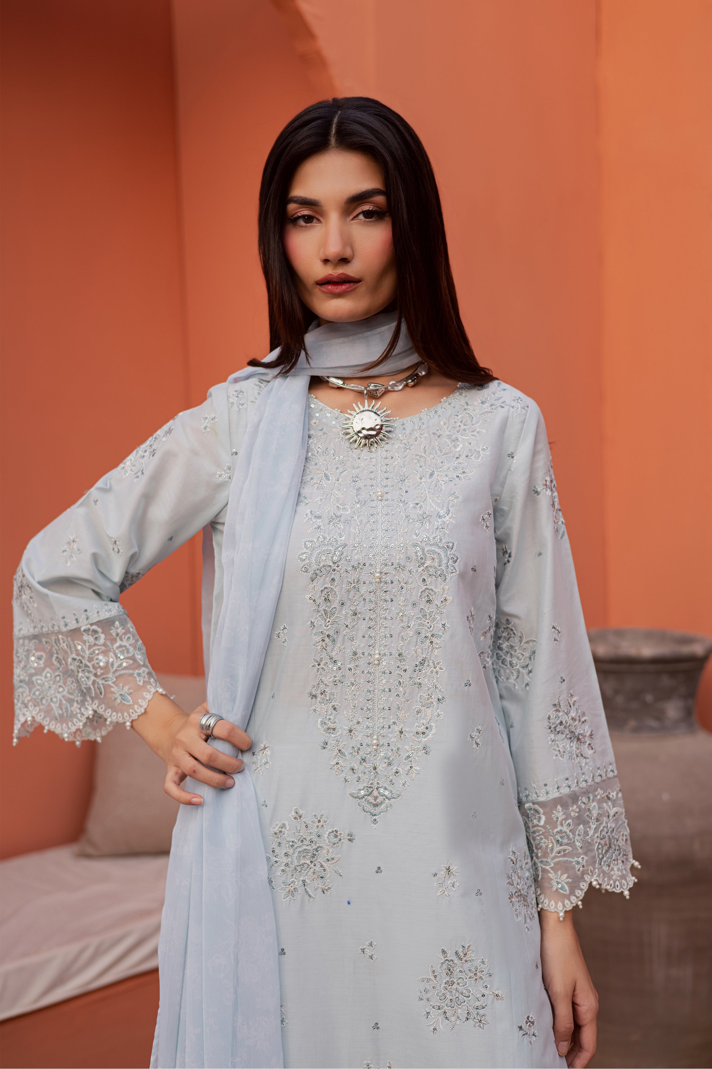  Gulsym 3Pc - Festive Embroidered Lawn BATIKEID2026  BATIK   XS / Blue Glow / Pima Lawn-S / Blue Glow / Pima Lawn-M / Blue Glow / Pima Lawn-L / Blue Glow / Pima Lawn-XL / Blue Glow / Pima Lawn