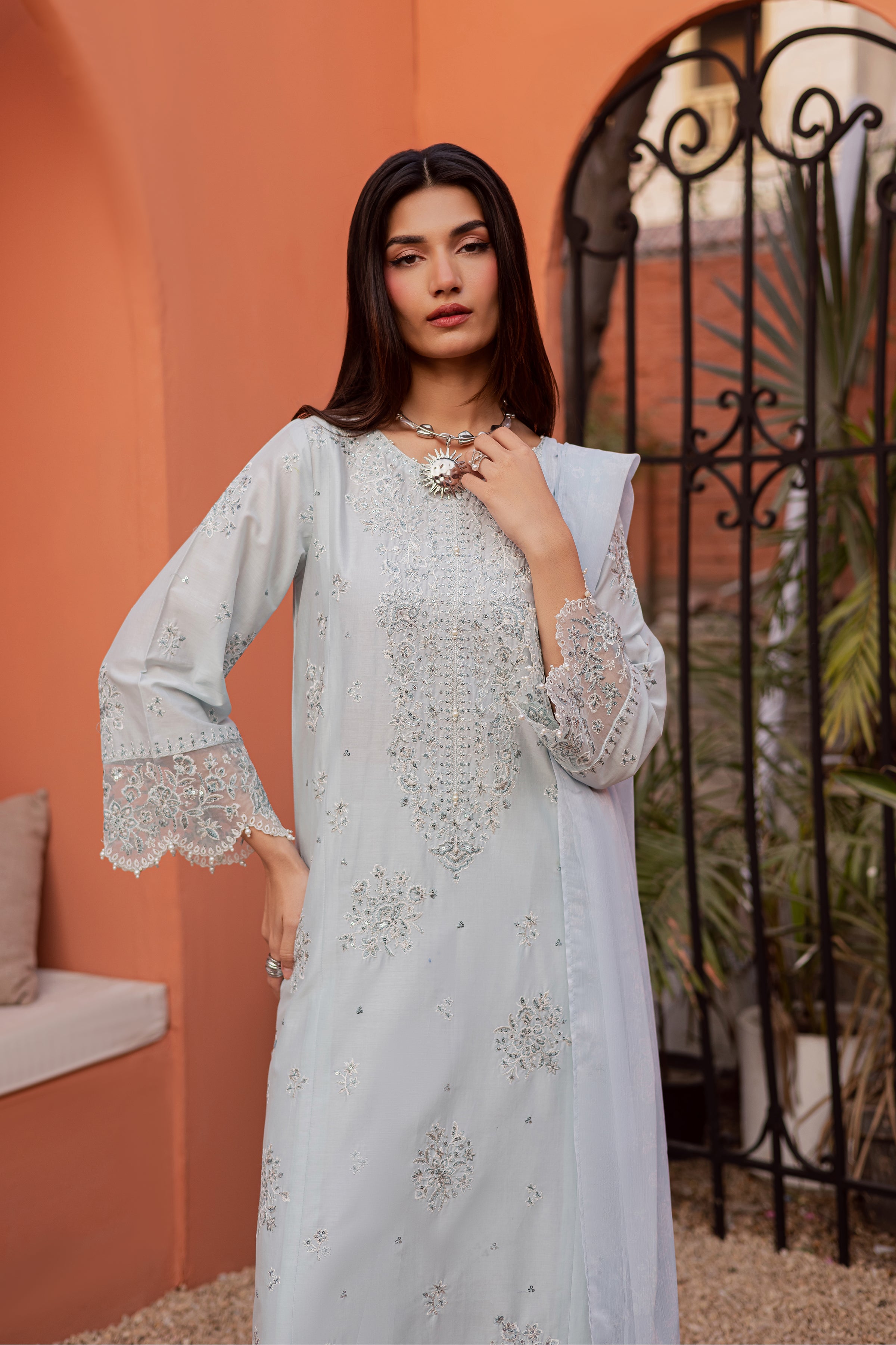  Gulsym 3Pc - Festive Embroidered Lawn BATIKEID2026  BATIK   XS / Blue Glow / Pima Lawn-S / Blue Glow / Pima Lawn-M / Blue Glow / Pima Lawn-L / Blue Glow / Pima Lawn-XL / Blue Glow / Pima Lawn