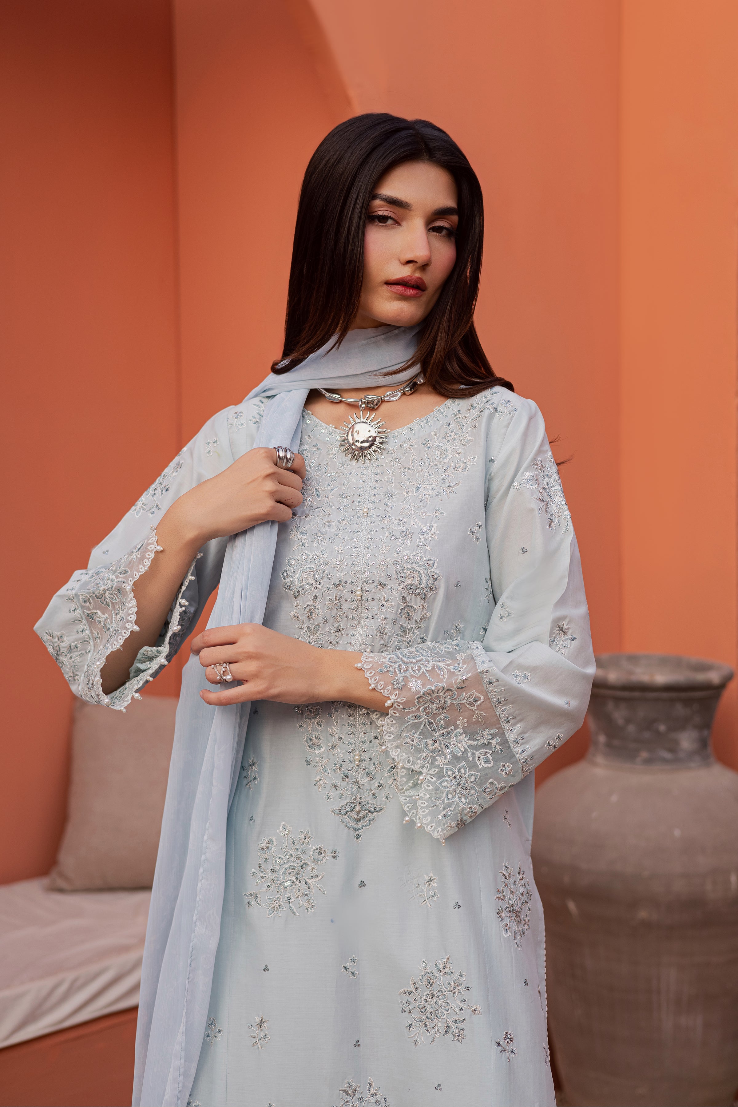  Gulsym 3Pc - Festive Embroidered Lawn BATIKEID2026  BATIK   XS / Blue Glow / Pima Lawn-S / Blue Glow / Pima Lawn-M / Blue Glow / Pima Lawn-L / Blue Glow / Pima Lawn-XL / Blue Glow / Pima Lawn