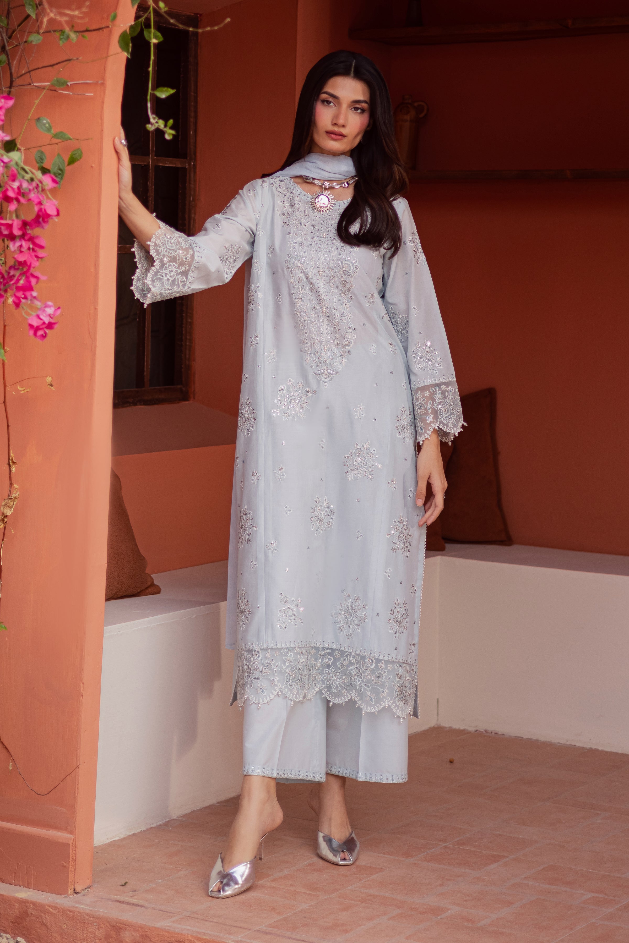  Gulsym 3Pc - Festive Embroidered Lawn BATIKEID2026  BATIK   XS / Blue Glow / Pima Lawn-S / Blue Glow / Pima Lawn-M / Blue Glow / Pima Lawn-L / Blue Glow / Pima Lawn-XL / Blue Glow / Pima Lawn