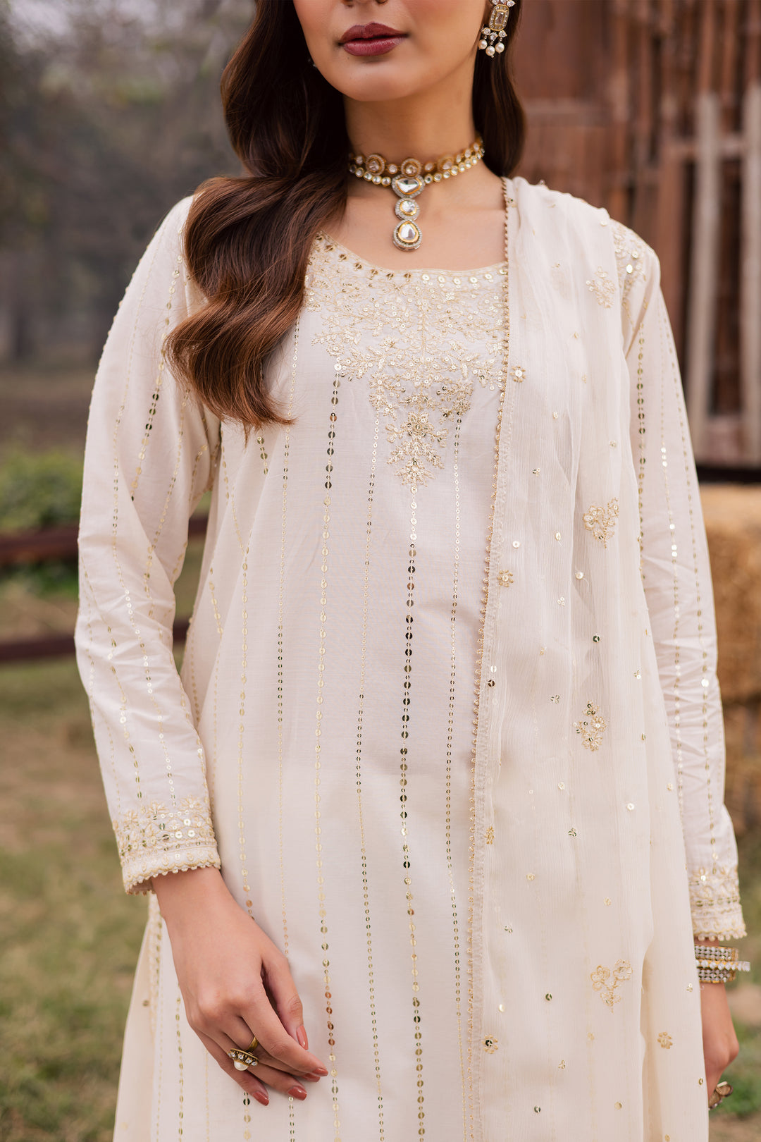  Hans 3Pc - Festive Embroidered Lawn BATIKEID2026  BATIK   XS / White Swan / Pima Lawn-S / White Swan / Pima Lawn-M / White Swan / Pima Lawn-L / White Swan / Pima Lawn-XL / White Swan / Pima Lawn