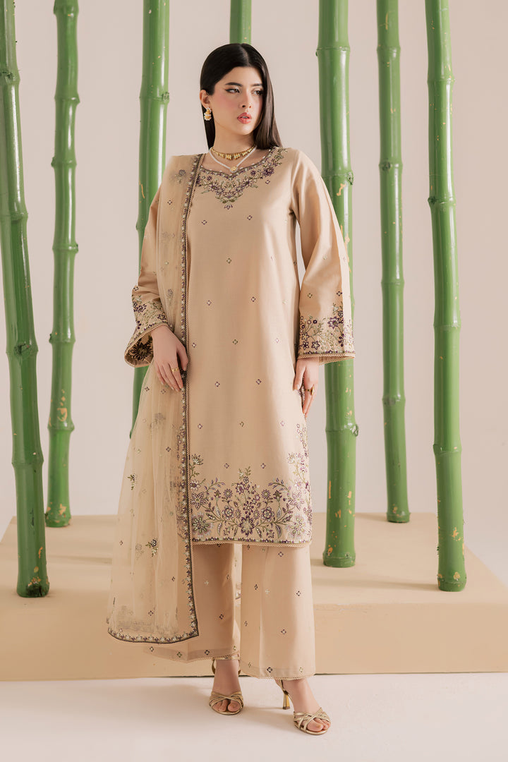  Hastings 3Pc - Embroidered Khaddar Dress BATIK WINTER PRET 2025  BATIK   XS / Beige / Khaddar-S / Beige / Khaddar-M / Beige / Khaddar-L / Beige / Khaddar-XL / Beige / Khaddar