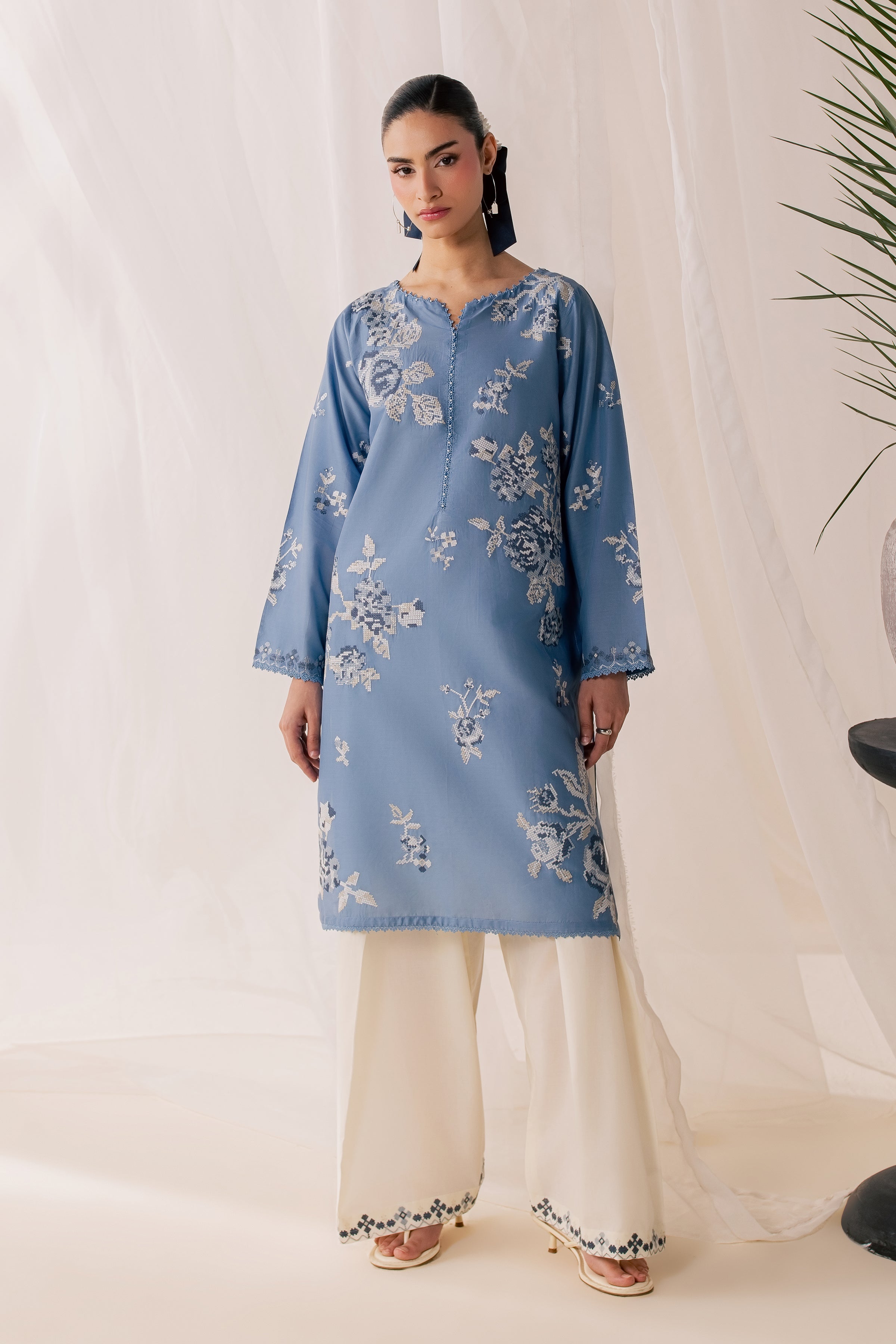 Havier 2Pc - Luxury Embroidered Lawn BATIKSS26  BATIK   XS / Quite Harbor / Pima Lawn
