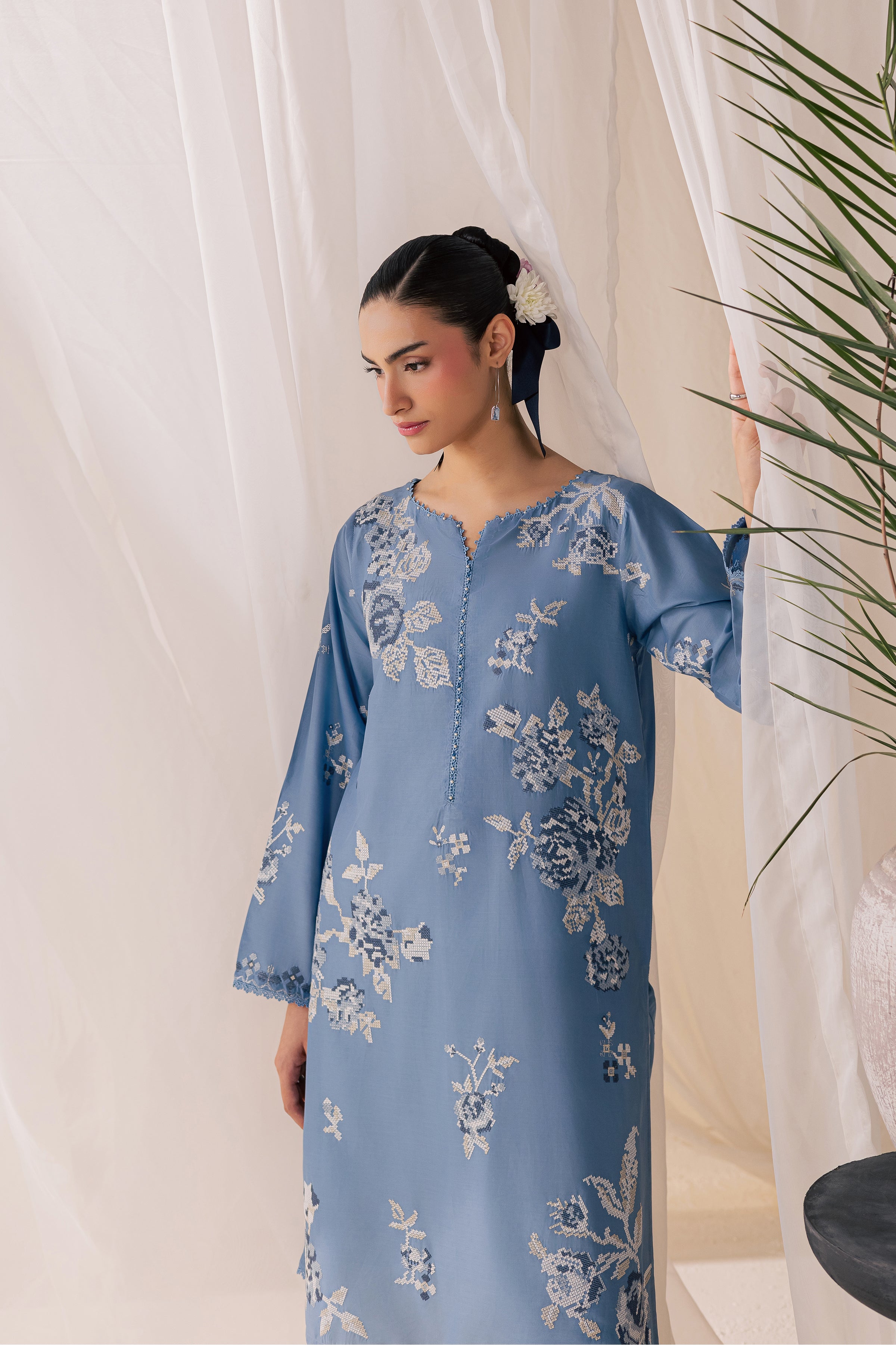 Havier 2Pc - Luxury Embroidered Lawn BATIKSS26  BATIK   XS / Quite Harbor / Pima Lawn