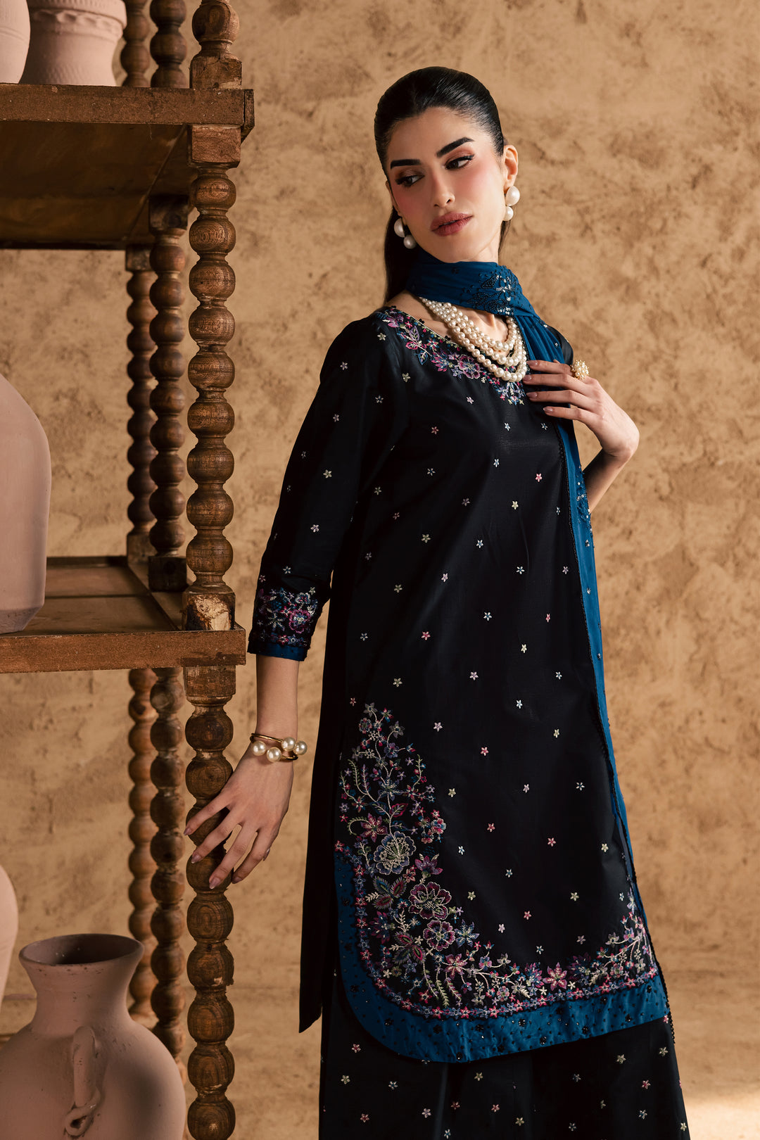  Hayaam 3Pc - Festive Eid Pret BATIKEID2026  BATIK   XS / Black / Giza-S / Black / Giza-M / Black / Giza-L / Black / Giza-XL / Black / Giza