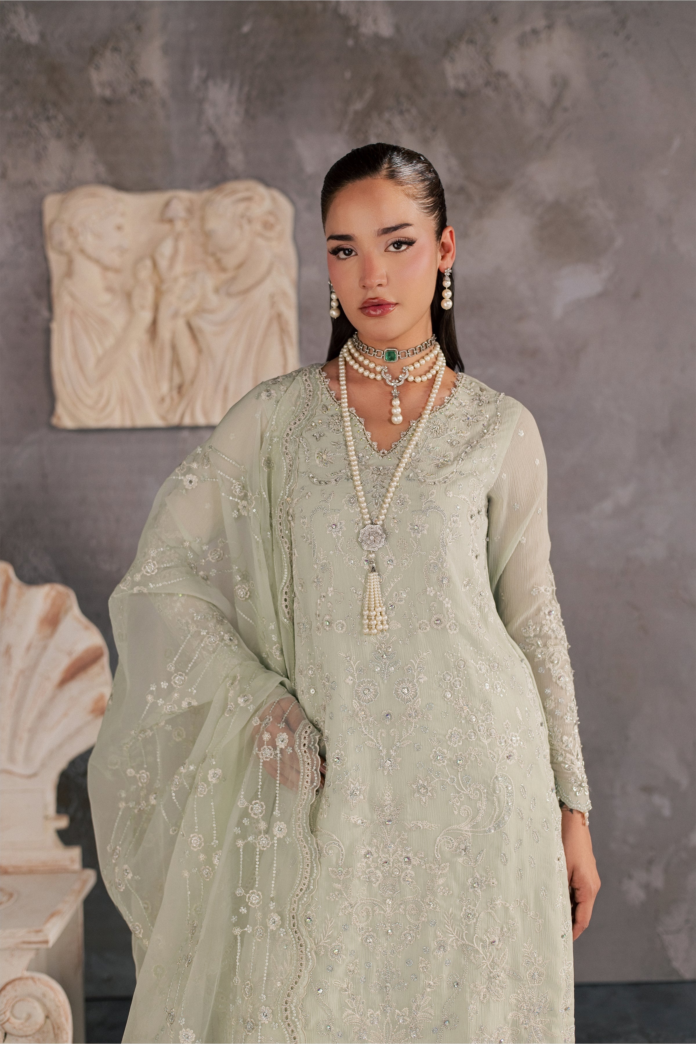  Hayes 3Pc - Festive Luxe Pret BATIKSTUDIO2026  BATIK   S / Mint Green / Crinkle-M / Mint Green / Crinkle-L / Mint Green / Crinkle